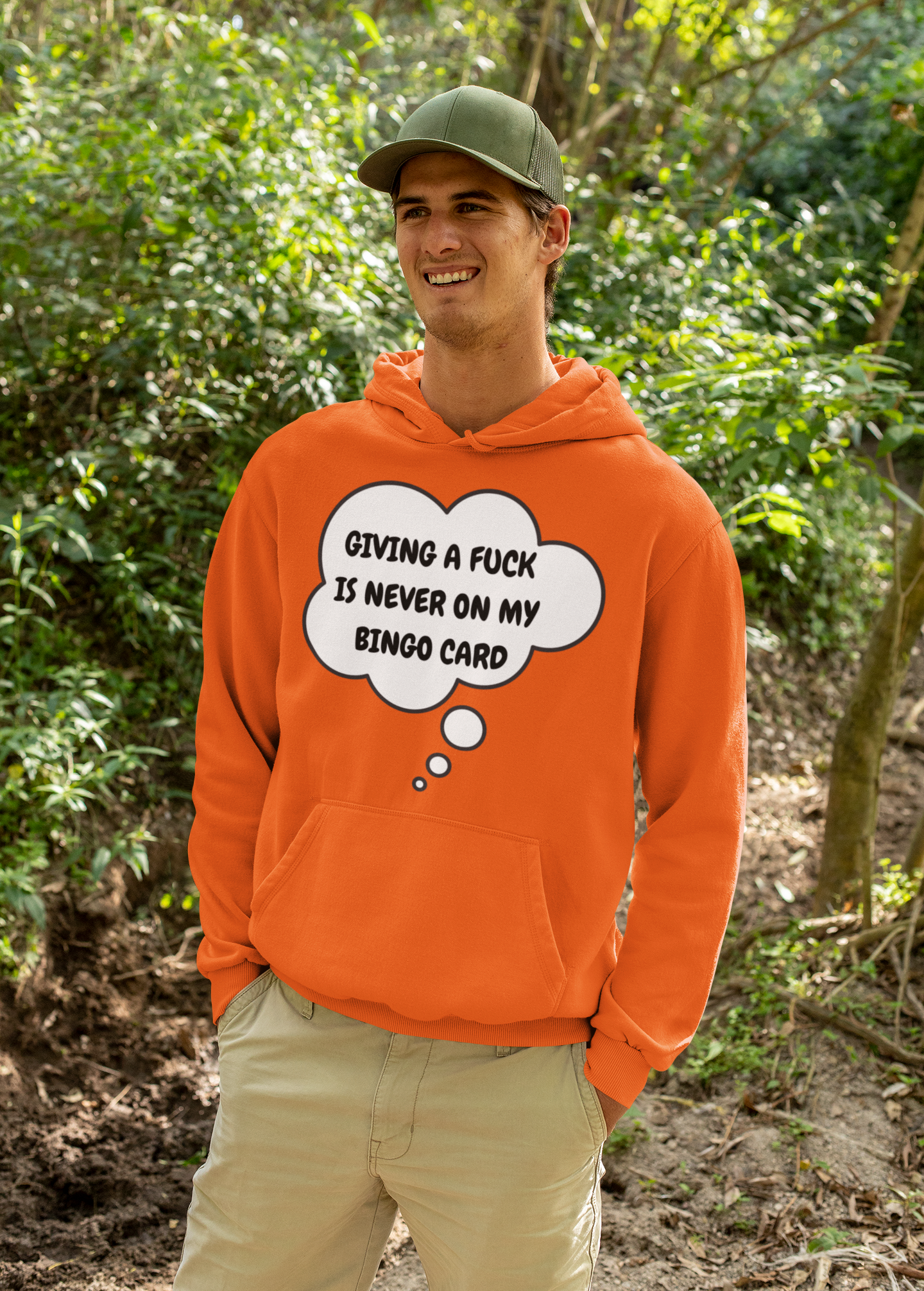 GIVING A FUCK IS NEVER ON MY BINGO CARD IN THOUGHT BUBBLE PULLOVER HOODIE UNISEX PULLOVER HOODIE GIFT IDEAS HOODIE FOR WOMEN PULLOVER HOODIE FOR MEN FUNNY SAYINGS HOODIE SARCASTIC SAYINGS HOODIES