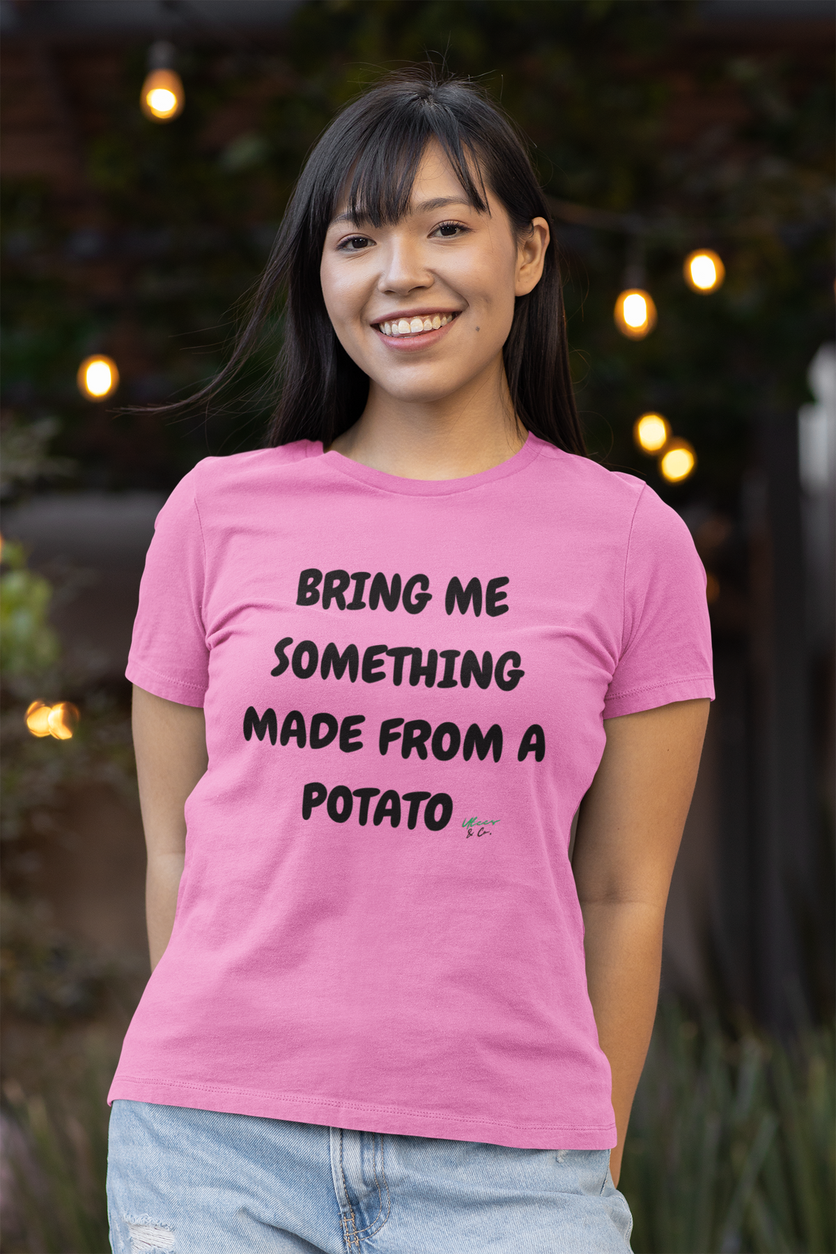BRING ME SOMETHING MADE FROM A POTATO T-SHIRT UNIQUE GRAPHIC UNISEX IN TEXT ONLY DESIGN SHIRT CASUAL STREETWEAR FASHION FUNNY SAYINGS TEES SARCASTIC TEES BIRTHDAY GIFTS WOMEN SHIRTS FOR MEN