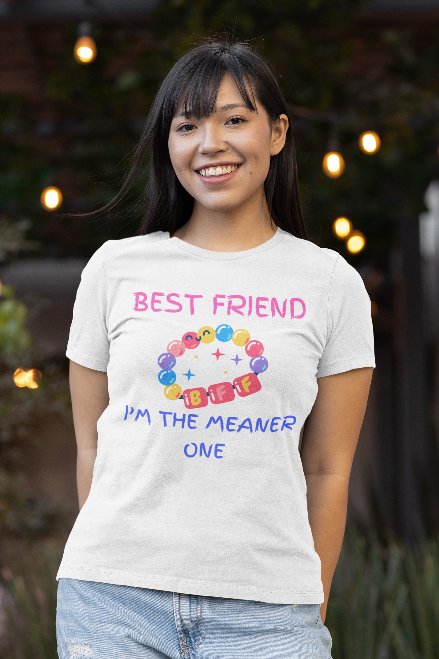 BEST FRIENDS I'M THE MEANER ONE T-SHIRT IN THOUGHT BUBBLE UNISEX TSHIRT FUNNY SAYINGS T SHIRT SARCASTIC SAYINGS T-SHIRT SARCASM TEES
