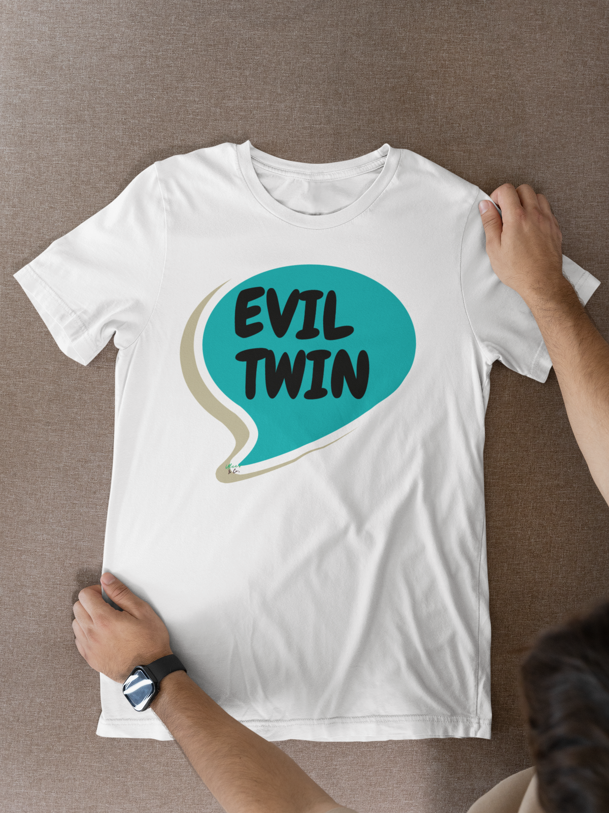 EVIL TWIN T-SHIRT UNIQUE GRAPHIC UNISEX SPEECH BUBBLE DESIGN SHIRT STREETWEAR FASHION FUNNY SAYINGS TEES SARCASTIC SAYINGS T-SHIRT HILARIOUS SHIRTS SARCASM TEES BIRTHDAY GIFTS FOR WOMEN GIFT FOR MEN CLOTHING BRAND