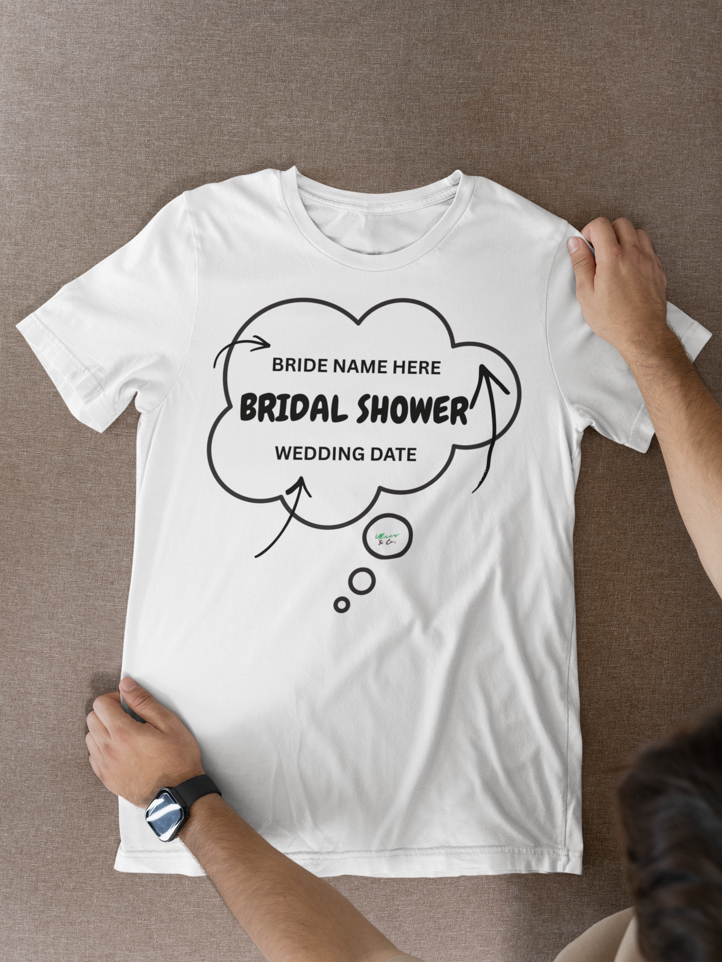 BRIDAL SHOWER PERSONALIZED T-SHIRT WEDDING SHIRT CUSTOMIZE GRAPHIC UNISEX T-SHIRT WEDDING GIFT THOUGHT BUBBLE CUSTOM BRIDAL GIFT SHIRT UNIQUE BRIDAL GIFT FOR BRIDE GIFT FOR FUTURE WIFE