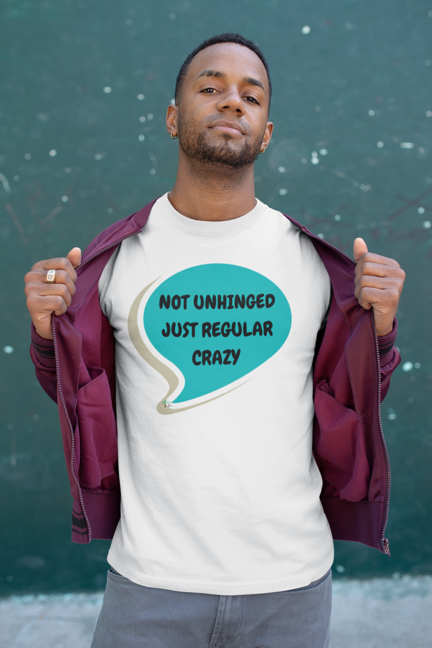 NOT UNHINGED JUST REGULAR CRAZY T-SHIRT IN SPEECH BUBBLE UNISEX TSHIRT FUNNY SAYINGS T SHIRT SARCASTIC SAYINGS T-SHIRT SARCASM TEES