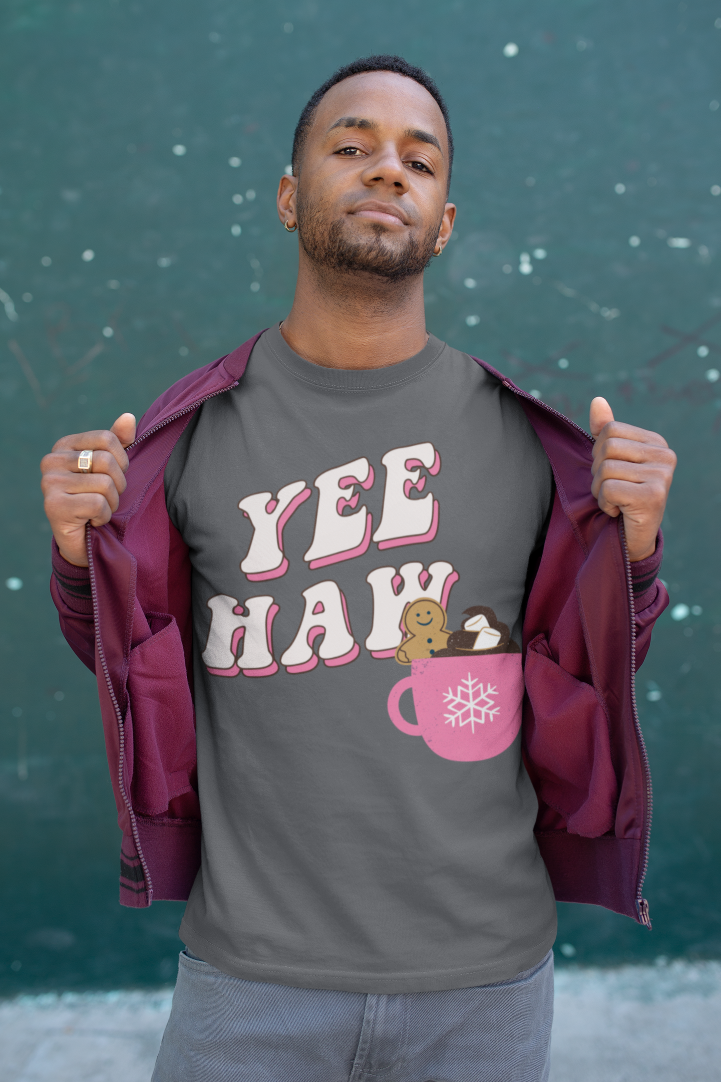 YEE HAW GINGERBREAD MAN T-SHIRT IN GRAPHIC UNISEX TSHIRT FUNNY SAYINGS T SHIRT SARCASTIC SAYINGS T-SHIRT SARCASM TEES GIFTS FOR WOMEN GIFT FOR MEN