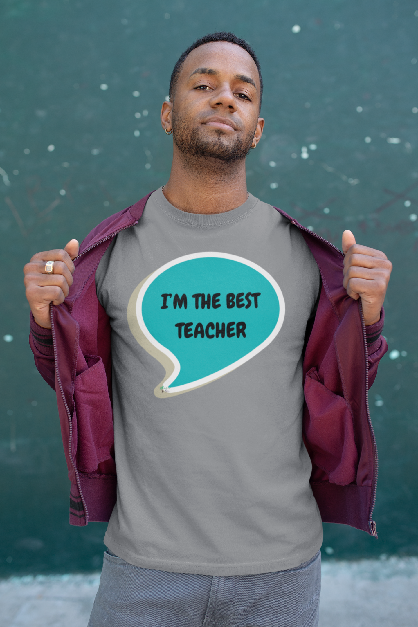 I'M THE BEST TEACHER T-SHIRT IN SPEECH BUBBLE UNISEX TSHIRT GRAPHIC TEES FUNNY SAYINGS T SHIRT SARCASTIC SAYINGS T-SHIRT SARCASM TEES GIFTS FOR WOMEN GIFT FOR MEN