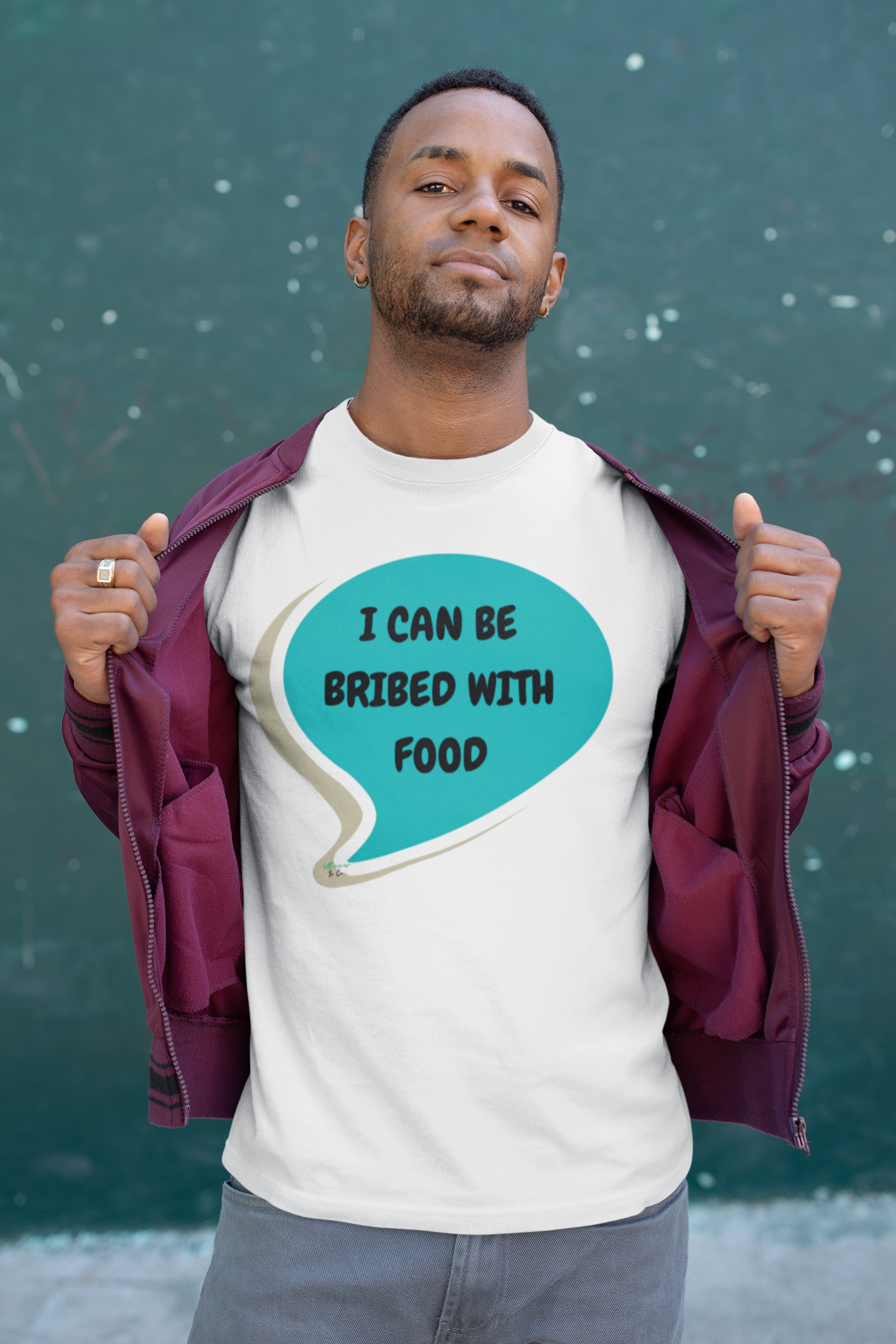 I CAN BE BRIBED WITH FOOD T-SHIRT IN THOUGHT BUBBLE UNISEX TSHIRT FUNNY SAYINGS T SHIRT SARCASTIC SAYINGS T-SHIRT SARCASM TEES