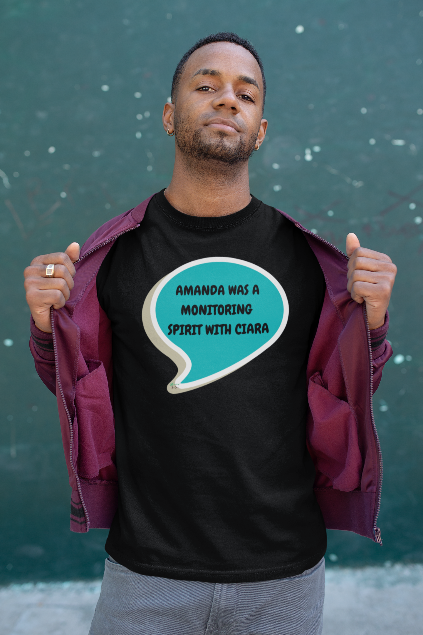 AMANDA WAS A MONITORING SPIRIT WITH CIARA T-SHIRT SUMMER HOUSE INSPIRED TEES IN SPEECH BUBBLE BRAVO DRAMA TEE SHIRTS UNIQUE GRAPHIC UNISEX T-SHIRTS GIFT FOR SARCASTIC TSHIRT FUNNY TEES CIARA MILLER AMANDA BATULA MEN GIFT FOR WOMEN BETRAYAL SHIRTS