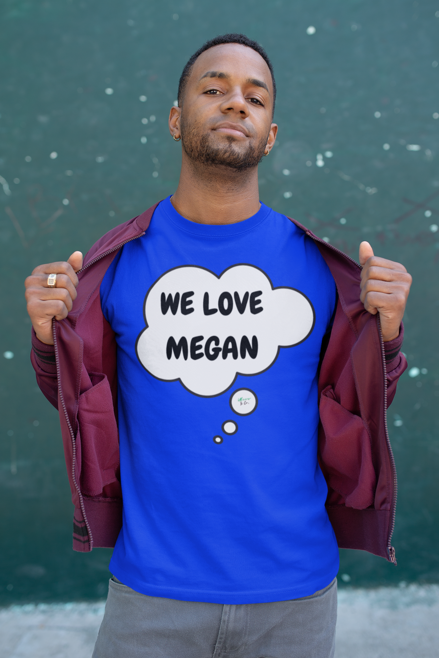 WE LOVE MEGAN GRAPHIC UNISEX TSHIRT FUNNY SAYINGS IN THOUGHT BUBBLE T SHIRT  UNIQUE SHIRTS SARCASTIC SAYINGS T-SHIRT MEGAN THEE STALLION KLAY THOMPSON HILARIOUS SHIRTS SARCASM TEES GIFTS FOR WOMEN GIFT FOR MEN BREAKUP TEES