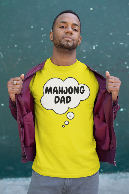 MAHJONG DAD T-SHIRT UNIQUE GRAPHIC UNISEX THOUGHT BUBBLE DESIGN SHIRT MAHJONG GAME TEES GIFT T-SHIRT MAHJONG PLAYERS SHIRTS BIRTHDAY GIFTS FOR WOMEN GIFT FOR MEN CLOTHING BRAND