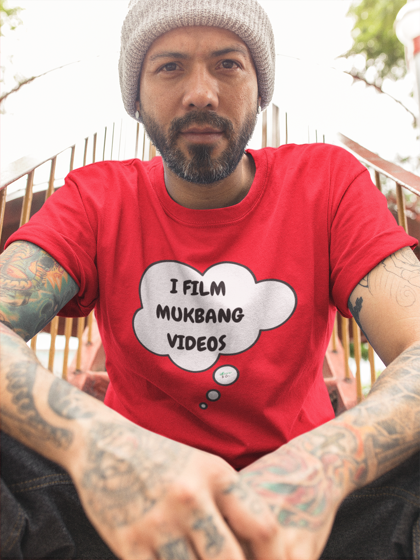 I FEEL MUCKBANG VIDEOS T-SHIRT GRAPHIC UNISEX T-SHIRT UNIQUE GIFT SOCIAL MEDIA VIRAL TRENDS CUSTOM GIFT CUSTOM TSHIRT BIRTHDAY GIFT IN THOUGHT BUBBLE TRENDING MEME SHIRT FOR WOMEN SHIRT FOR MEN