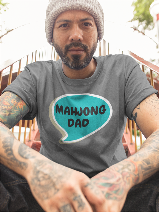 MAHJONG DAD T-SHIRT UNIQUE GRAPHIC UNISEX SPEECH BUBBLE DESIGN SHIRT MAHJONG GAME TEES GIFT T-SHIRT MAHJONG PLAYERS SHIRTS BIRTHDAY GIFTS FOR WOMEN GIFT FOR MEN CLOTHING BRAND