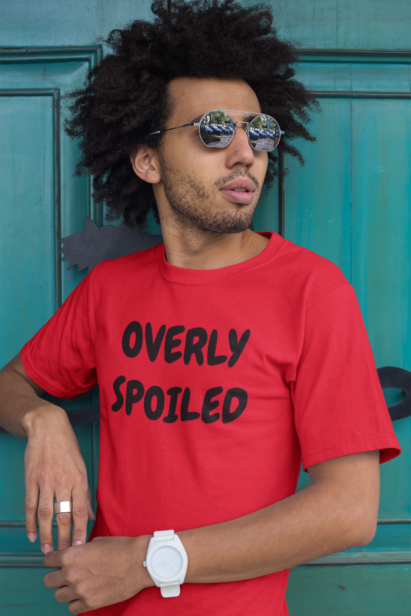 OVERLY SPOILED T-SHIRT UNIQUE GRAPHIC UNISEX TEXT ONLY DESIGN SHIRT STREETWEAR FASHION GIFTS FUNNY SAYINGS TEE SHIRTS FOR WOMEN GIFT FOR MEN CLOTHING BRAND SARCASTIC SAYINGS