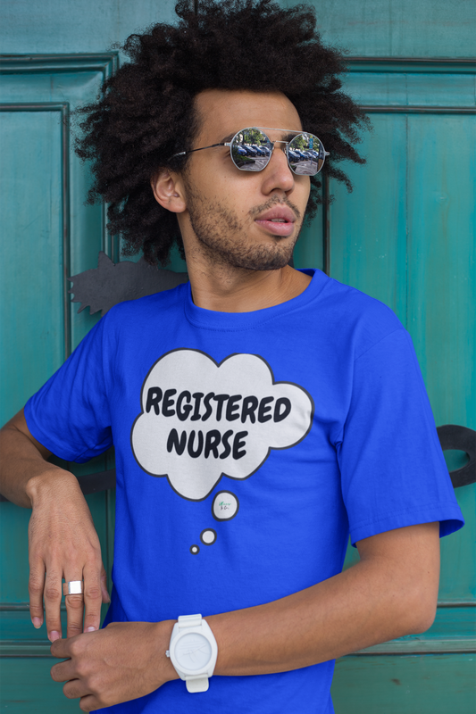 REGISTERED NURSE T-SHIRT IN THOUGHT BUBBLE GRAPHIC UNISEX TSHIRT OCCUPATION T-SHIRT JOB SHIRTS GIIFTS FOR WOMEN GIFTS FOR MEN OCCUPATION TEE SHIRTS FAVORITE JOBS TEES