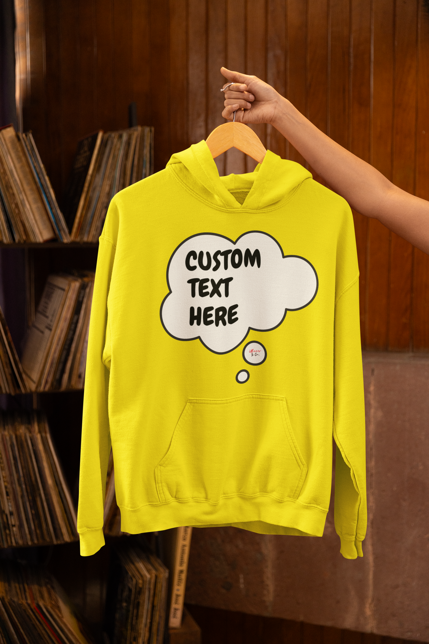 PERSONALIZED CUSTOM THOUGHT BUBBLE UNISEX PULLOVER HOODIES CREATE PERSONALIZED HOODIES WITH NAMES OR TEXT CUSTOMIZE HOODIES FOR GIFTS FOR WOMEN HOODIE CUSTOMIZED FOR MEN