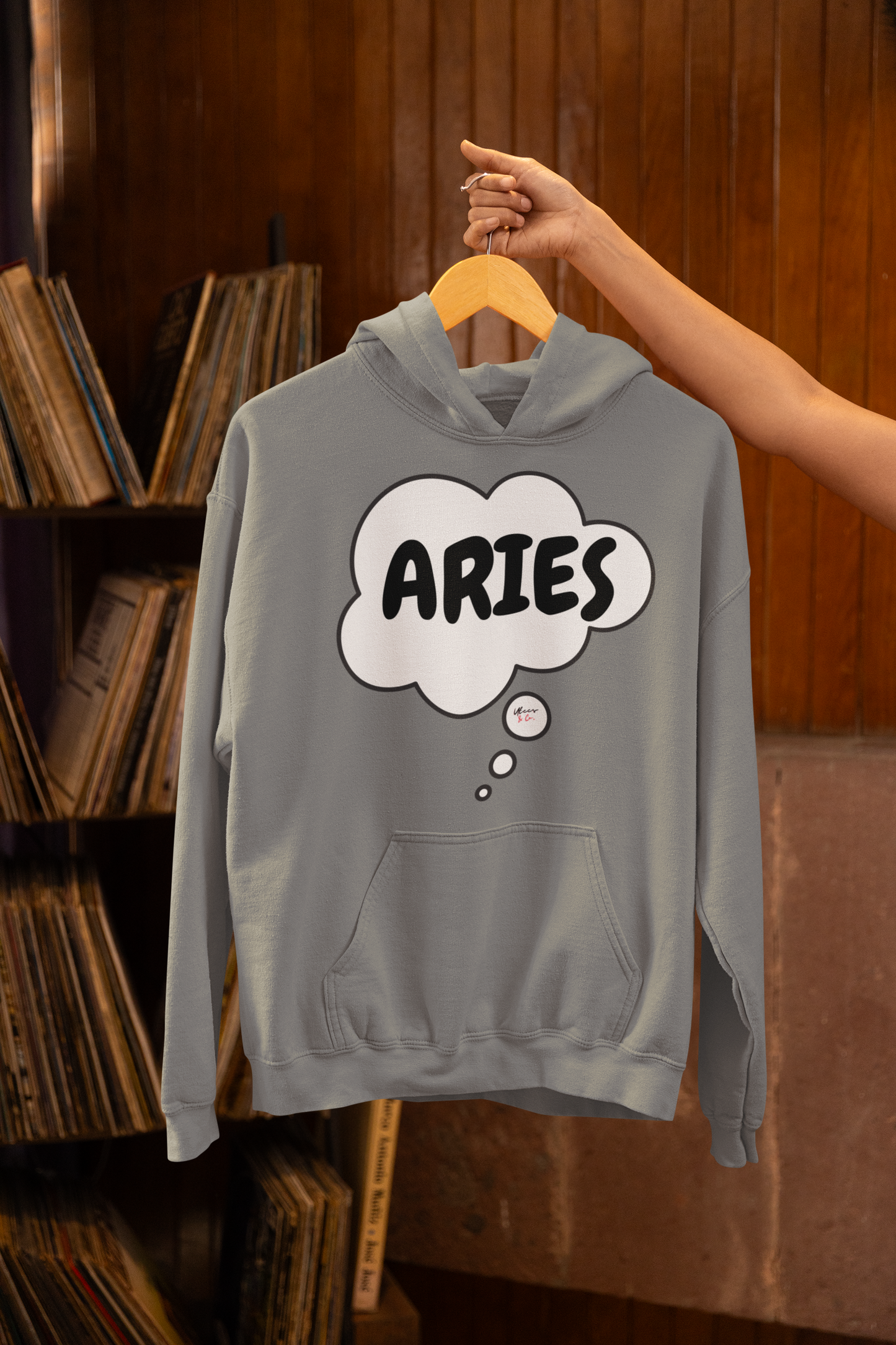 ARIES ZODIAC SIGN HOODIE IN THOUGHT BUBBLE ARIES HOROSCOPE ASTRONOMY SIGN UNISEX PULLOVER HOODIE ARIES BIRTHDAY SIGN ARIES SEASON HOODIE GIFT FOR AN ARIES