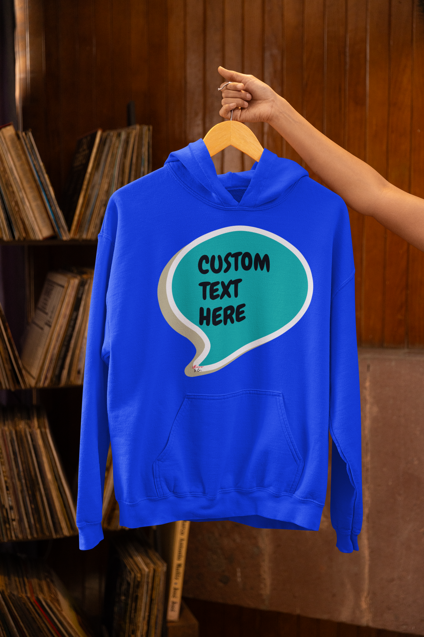 PERSONALIZED CUSTOM SPEECH BUBBLE CREATE A PERSONALIZED UNISEX PULLOVER HOODIE MAKES A GREAT GIFT FOR MEN OR WOMEN CUSTOMIZE A NAME OR FUNNY OR SARCASTIC SAYINGS FOR THE HOODIE