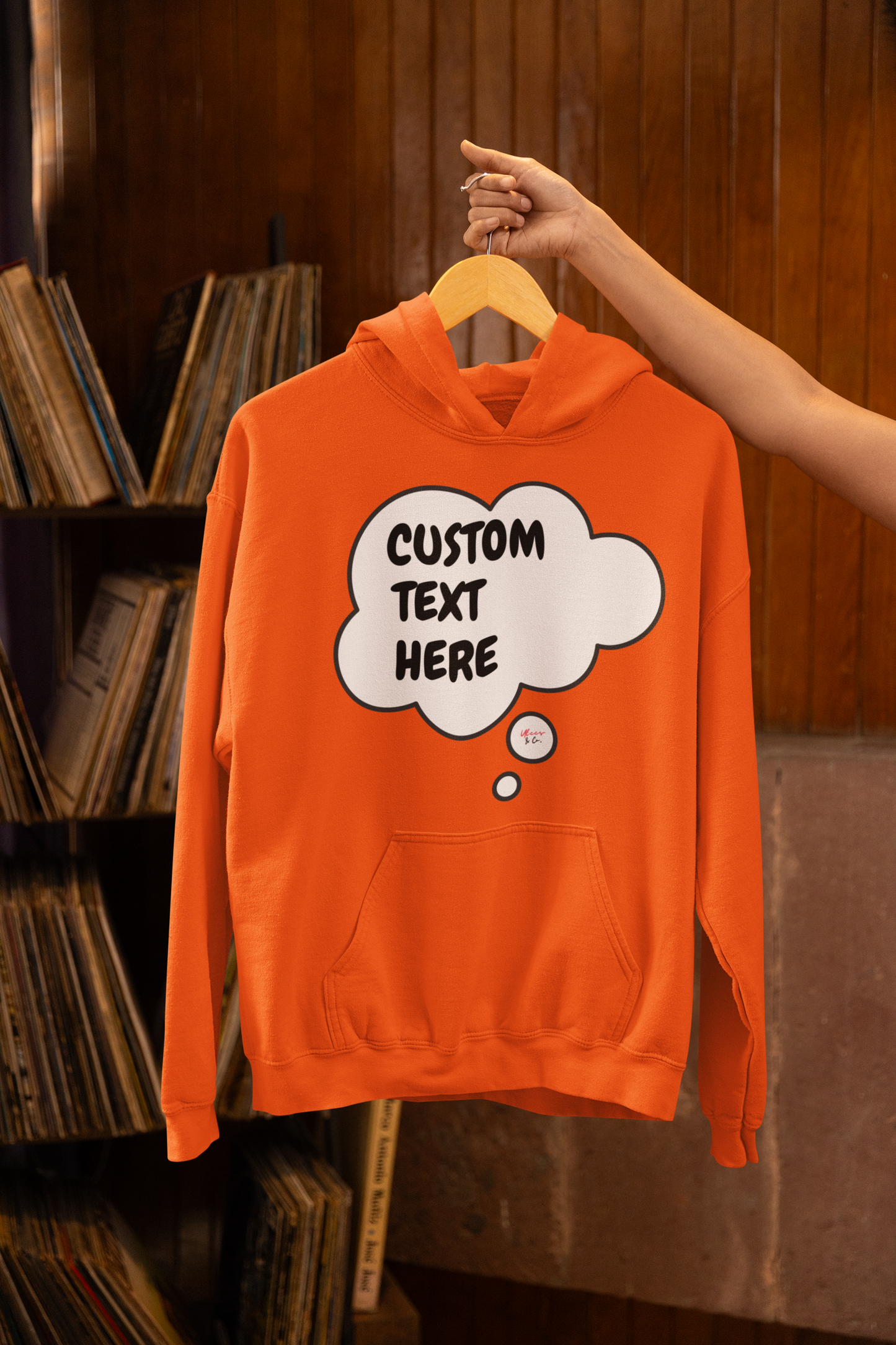 PERSONALIZED CUSTOM THOUGHT BUBBLE UNISEX PULLOVER HOODIES CREATE PERSONALIZED HOODIES WITH NAMES OR TEXT CUSTOMIZE HOODIES FOR GIFTS FOR WOMEN HOODIE CUSTOMIZED FOR MEN