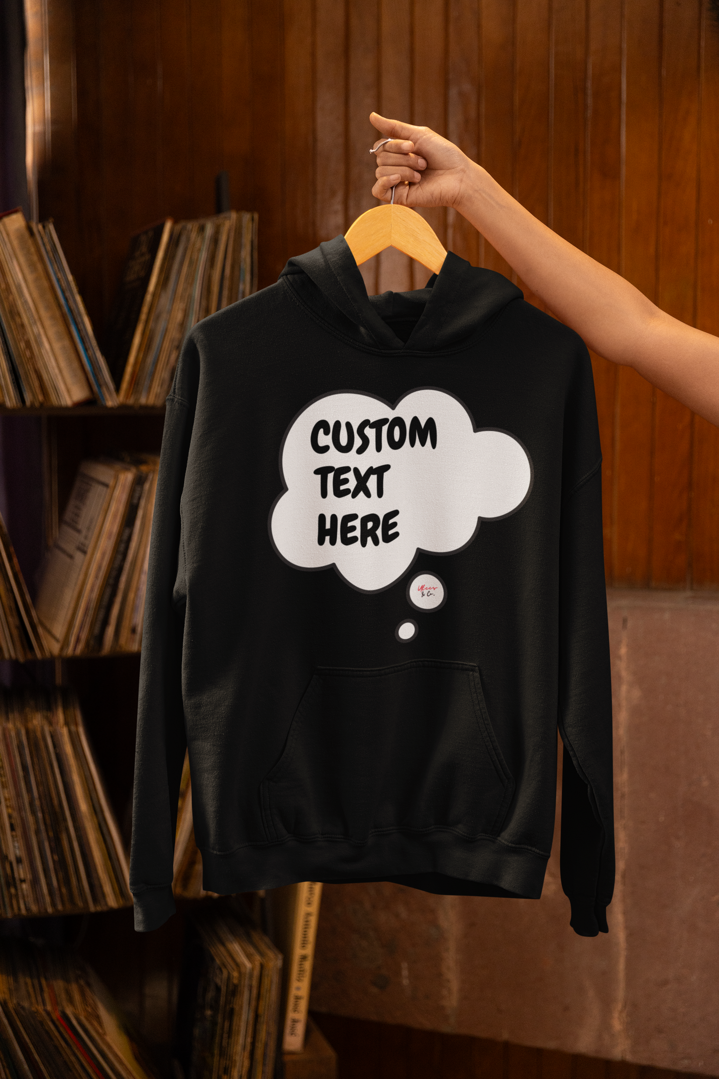 PERSONALIZED CUSTOM THOUGHT BUBBLE UNISEX PULLOVER HOODIES CREATE PERSONALIZED HOODIES WITH NAMES OR TEXT CUSTOMIZE HOODIES FOR GIFTS FOR WOMEN HOODIE CUSTOMIZED FOR MEN