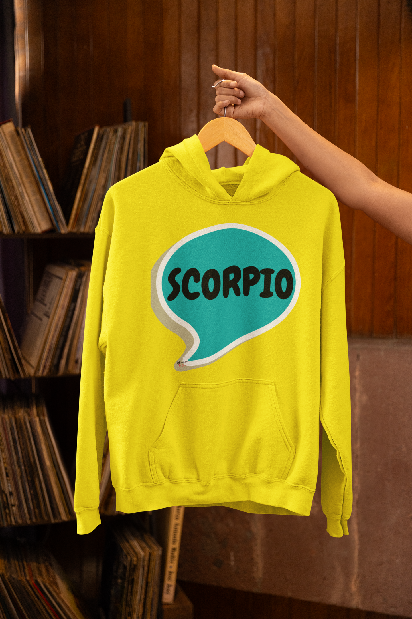 SCORPIO ZODIAC SIGN HOODIE IN SPEECH BUBBLE SCORPIO HOROSCOPE BIRTHDAY SIGN GIFT FOR BIRTHDAY SCORPIO SEASON SCORPIO ASTROLOGY SIGN HOODIE