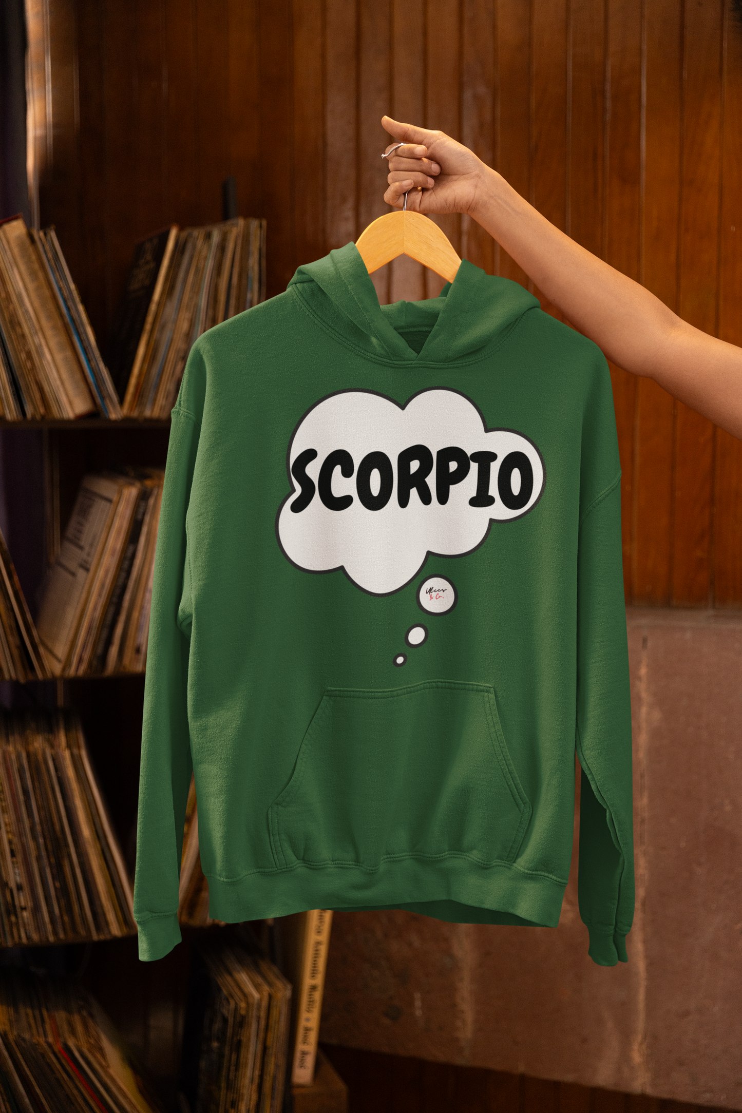 SCORPIO ZODIAC SIGN HOODIE IN THOUGHT BUBBLE SCORPIO HOROSCOPE BIRTHDAY SIGN GIFT FOR BIRTHDAY SCORPIO SEASON SCORPIO ASTROLOGY SIGN HOODIE