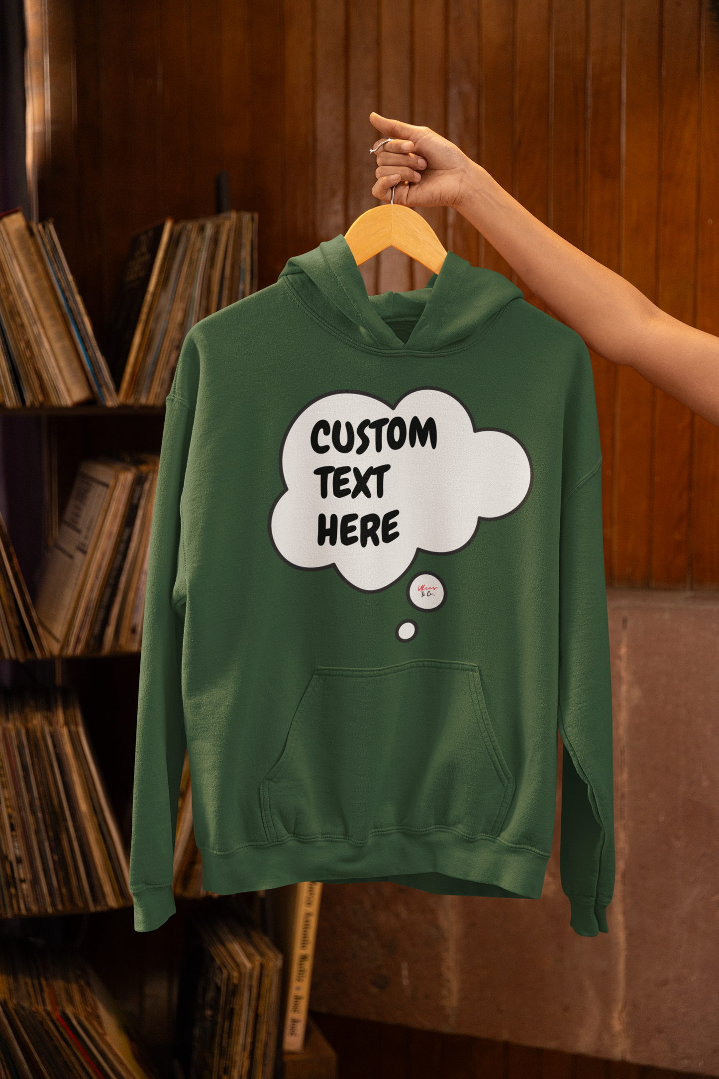 PERSONALIZED CUSTOM THOUGHT BUBBLE UNISEX PULLOVER HOODIES CREATE PERSONALIZED HOODIES WITH NAMES OR TEXT CUSTOMIZE HOODIES FOR GIFTS FOR WOMEN HOODIE CUSTOMIZED FOR MEN