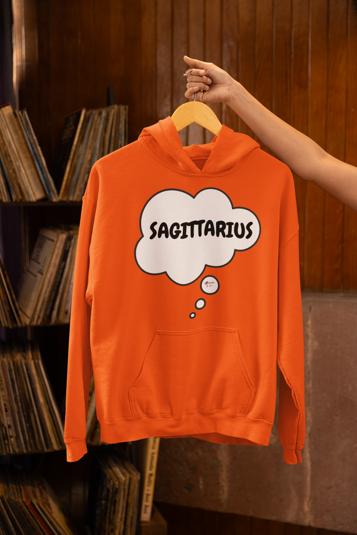 SAGITTARIUS ZODIAC SIGN HOODIE IN THOUGHT BUBBLE SAGITTARIUS HOROSCOPE BIRTHDAY SIGN GIFT FOR BIRTHDAY SAGITTARIUS SEASON SAGITTARIUS ASTROLOGY SIGN HOODIE