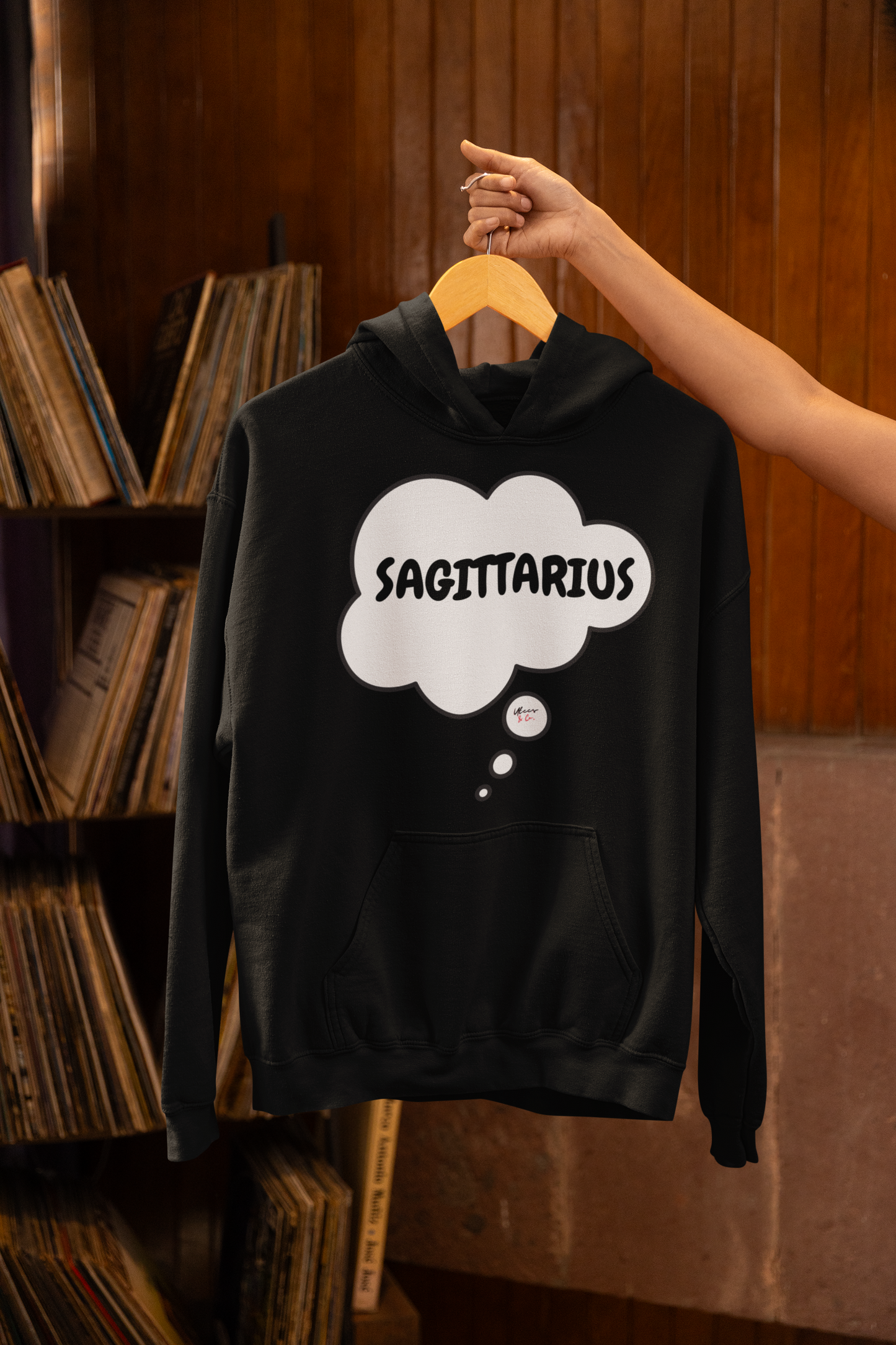 SAGITTARIUS ZODIAC SIGN HOODIE IN THOUGHT BUBBLE SAGITTARIUS HOROSCOPE BIRTHDAY SIGN GIFT FOR BIRTHDAY SAGITTARIUS SEASON SAGITTARIUS ASTROLOGY SIGN HOODIE