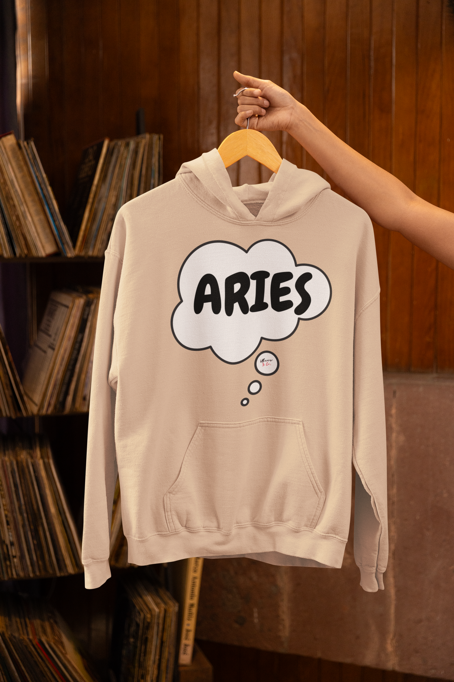 ARIES ZODIAC SIGN HOODIE IN THOUGHT BUBBLE ARIES HOROSCOPE ASTRONOMY SIGN UNISEX PULLOVER HOODIE ARIES BIRTHDAY SIGN ARIES SEASON HOODIE GIFT FOR AN ARIES