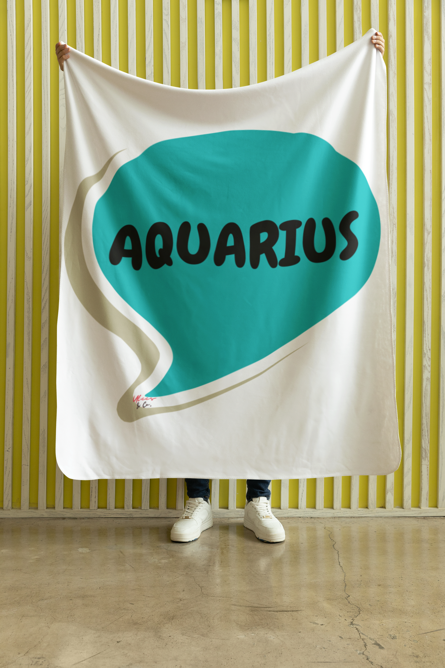 AQUARIUS ZODIAC SIGN IN SPEECH BUBBLE VELVETEEN PLUSH BLANKET BIRTHDAY ZODIAC AQUARIUS SIGN BLANKET HOROSCOPE BLANKET GIFT BLANKET