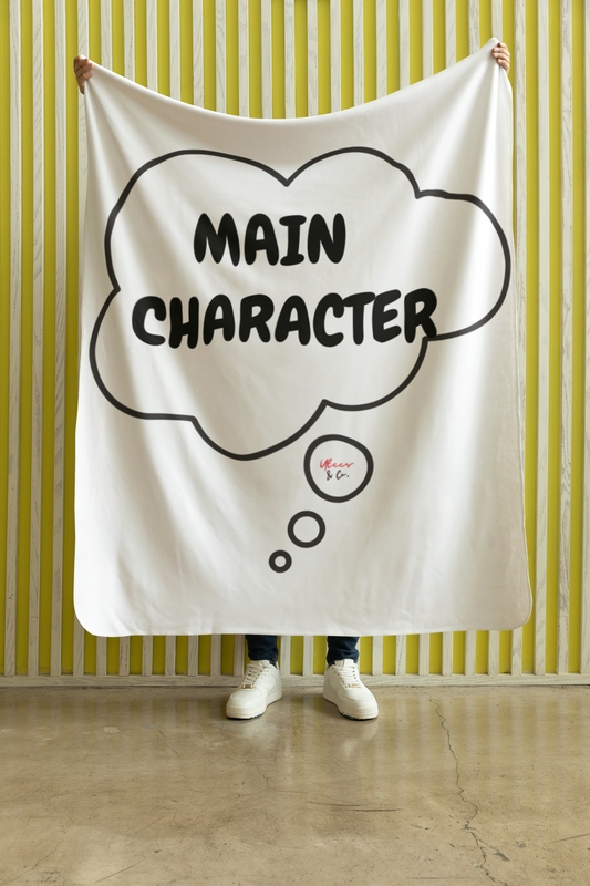 MAIN CHARACTER BLANKET IN THOUGHT BUBBLE BLANKET VELVETEEN PLUSH BLANKET GIFT FUNNY SAYINGS SARCASTIC SAYINGS BLANKET