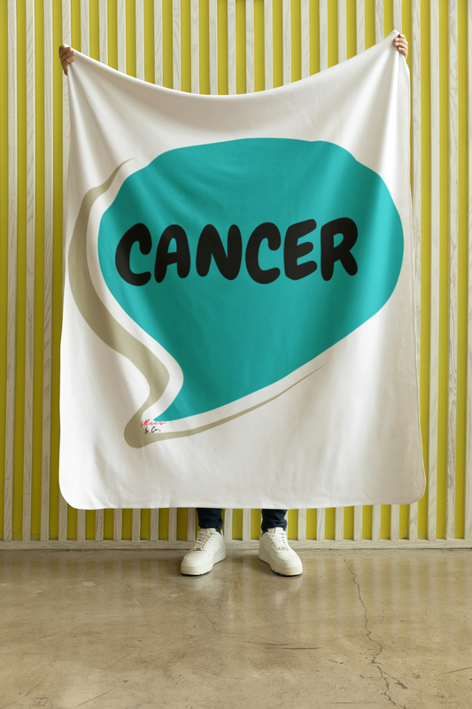 CANCER ZODIAC SIGN IN SPEECH BUBBLE VELVETEEN PLUSH BLANKET GIFT FOR CANCER SIGN BIRTHDAY HOROSCOPE CANCER SIGN BLANKET