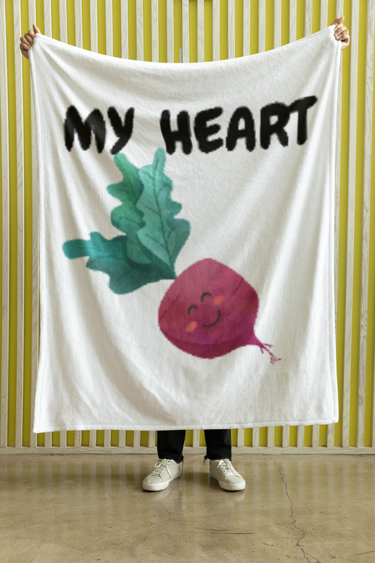 MY HEART BEET BLANKET VELVETEEN PLUSH BLANKET