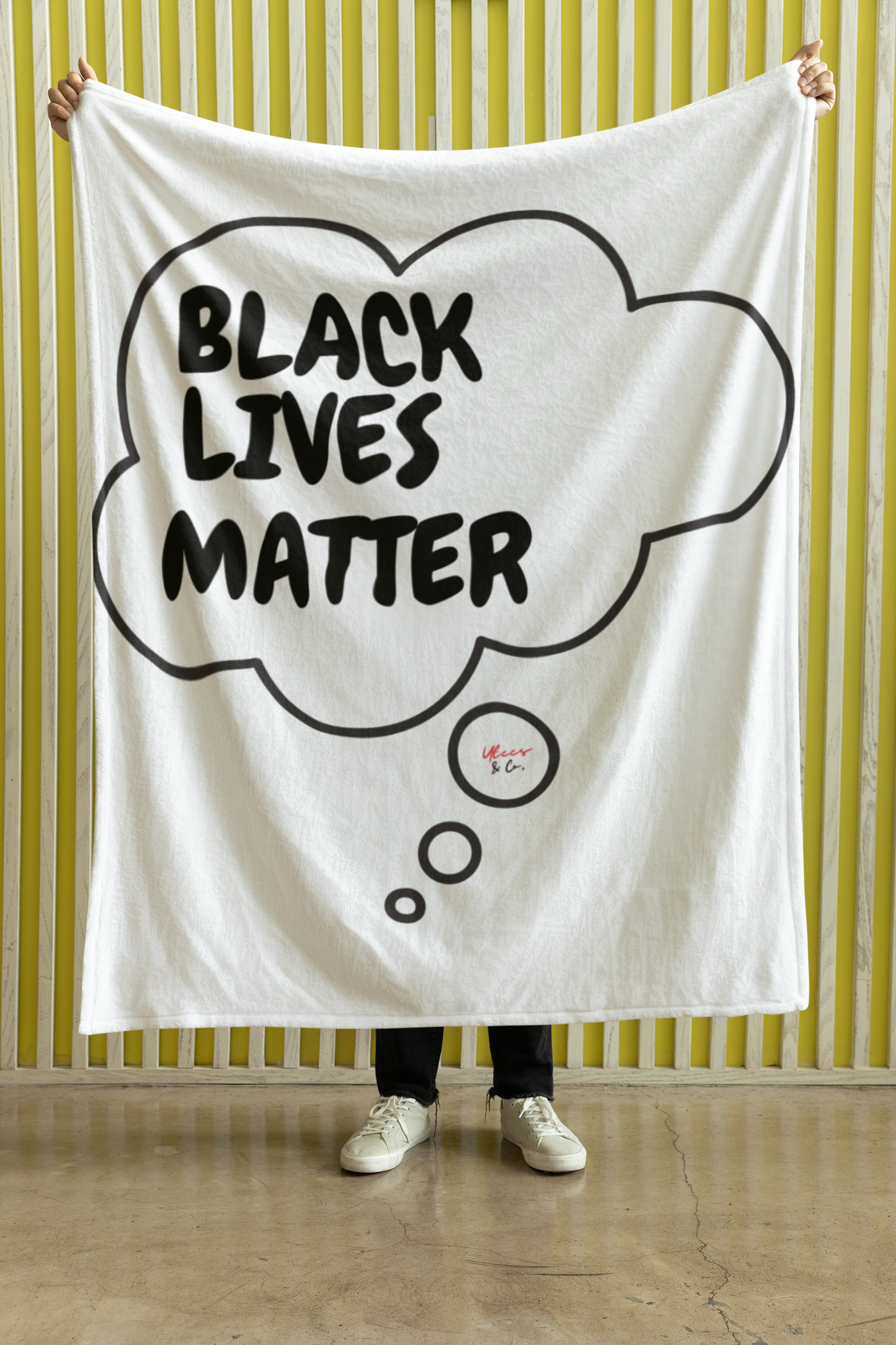 BLACK LIVES MATTER BLANKET IN THOUGHT BUBBLE BLM BLANKET BLACK LIVES MATTER VELVETEEN PLUSH BLANKET