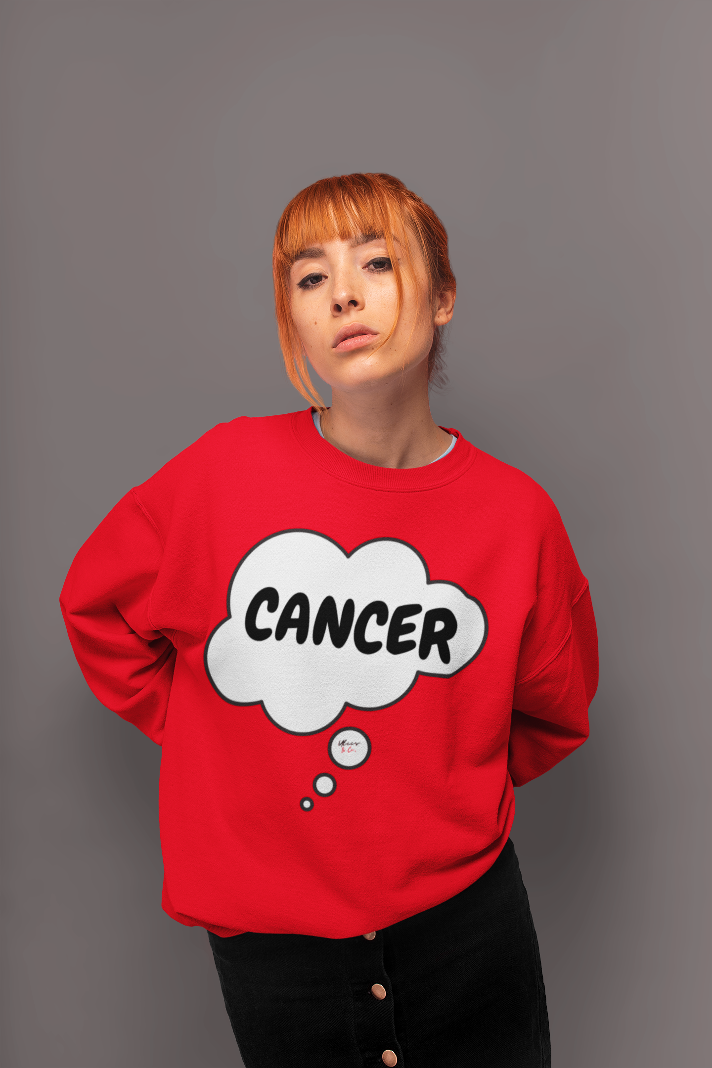 CANCER ZODIAC SIGN IN THOUGHT BUBBLE CREWNECK UNISEX PULLOVER SWEATSHIRT BIRTHDAY SIGN ASTRONOMY SWEATERS FOR WOMEN HOROSCOPE CANCER SIGN SWEATSHIRT FOR MEN GIFT