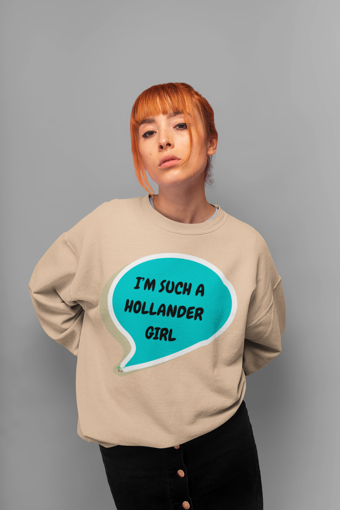 I'M SUCH A HOLLANDER GIRL SWEATSHIRT IN SPEECH BUBBLE GRAPHIC UNISEX CREWNECK PULLOVER SWEATSHIRT HEATED RIVALRY SWEATER SHANE HOLLANDER SWEATSHIRTS FOR WOMEN SWEATSHIRTS FOR MEN HOCKEY PLAYERS GIFT IDEAS JERSEY NUMBER T-SHIRT FAN MERCH HOCKEY ROMANCE