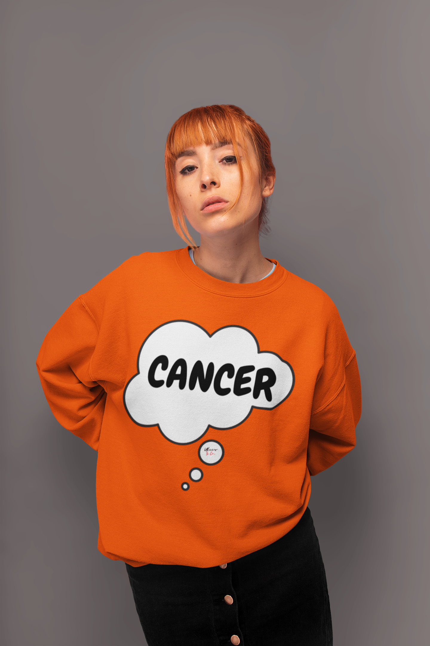 CANCER ZODIAC SIGN IN THOUGHT BUBBLE CREWNECK UNISEX PULLOVER SWEATSHIRT BIRTHDAY SIGN ASTRONOMY SWEATERS FOR WOMEN HOROSCOPE CANCER SIGN SWEATSHIRT FOR MEN GIFT