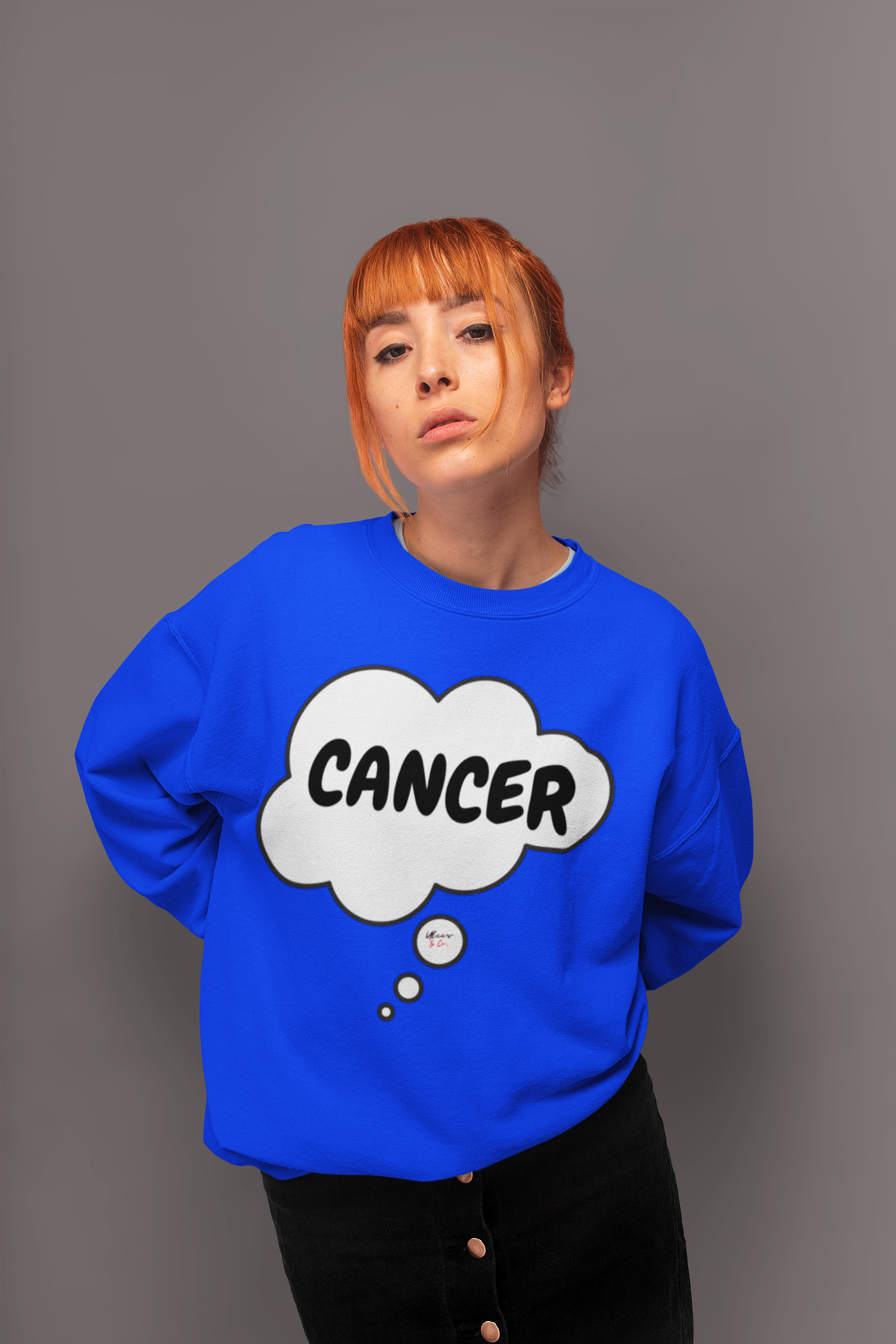 CANCER ZODIAC SIGN IN THOUGHT BUBBLE CREWNECK UNISEX PULLOVER SWEATSHIRT BIRTHDAY SIGN ASTRONOMY SWEATERS FOR WOMEN HOROSCOPE CANCER SIGN SWEATSHIRT FOR MEN GIFT