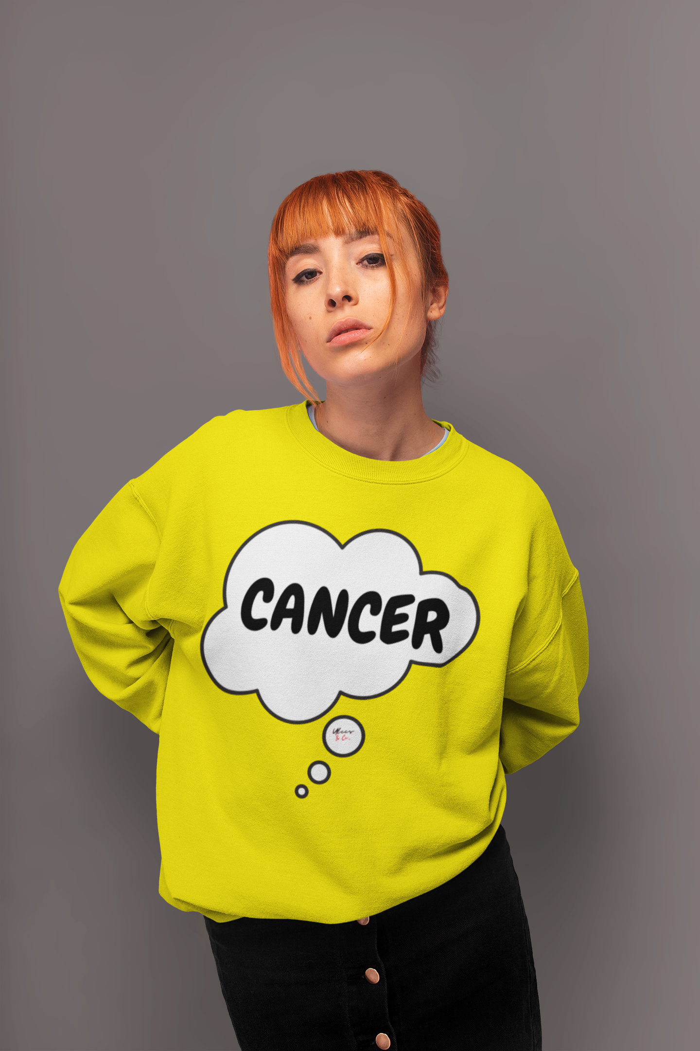 CANCER ZODIAC SIGN IN THOUGHT BUBBLE CREWNECK UNISEX PULLOVER SWEATSHIRT BIRTHDAY SIGN ASTRONOMY SWEATERS FOR WOMEN HOROSCOPE CANCER SIGN SWEATSHIRT FOR MEN GIFT