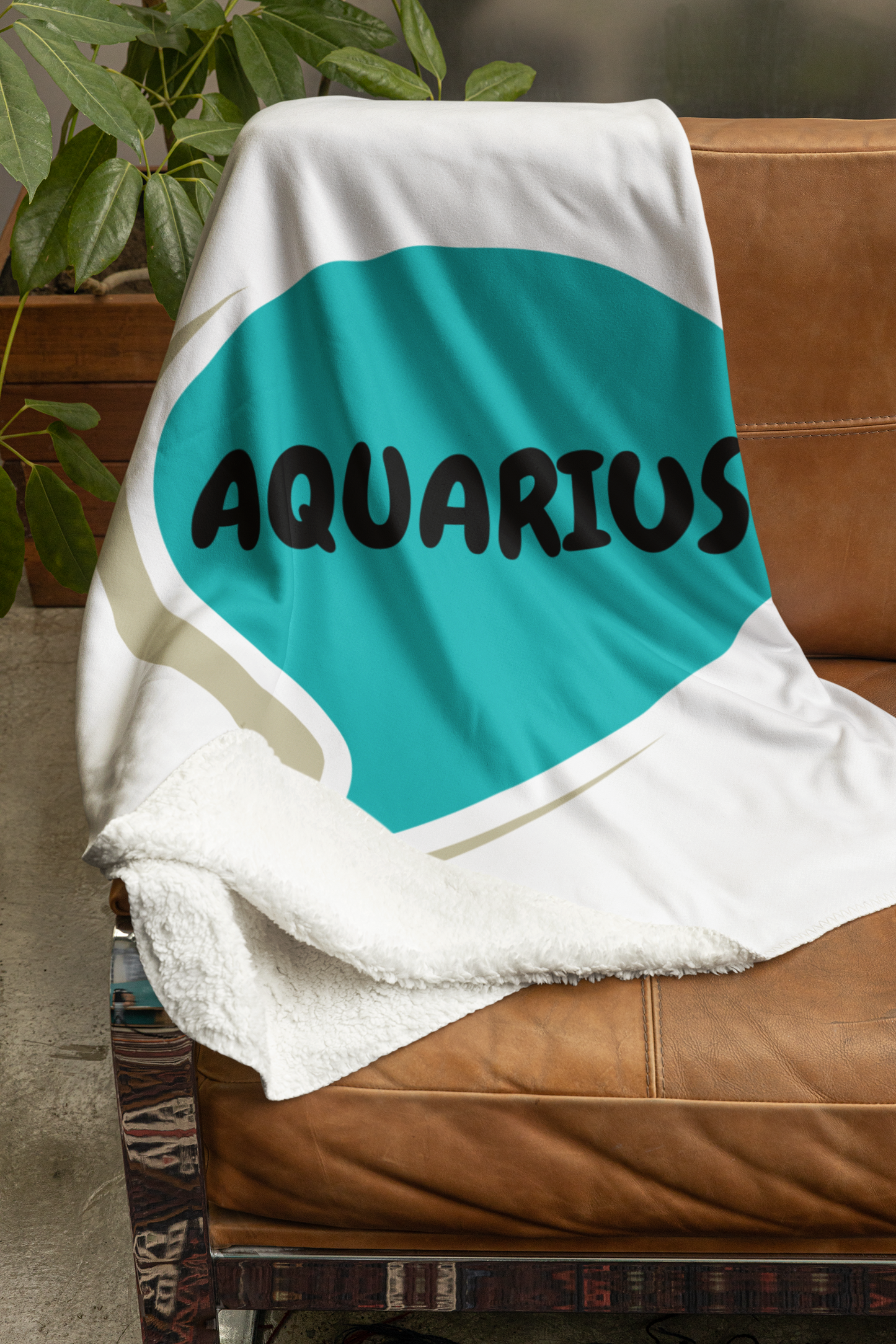 AQUARIUS ZODIAC SIGN IN SPEECH BUBBLE VELVETEEN PLUSH BLANKET BIRTHDAY ZODIAC AQUARIUS SIGN BLANKET HOROSCOPE BLANKET GIFT BLANKET