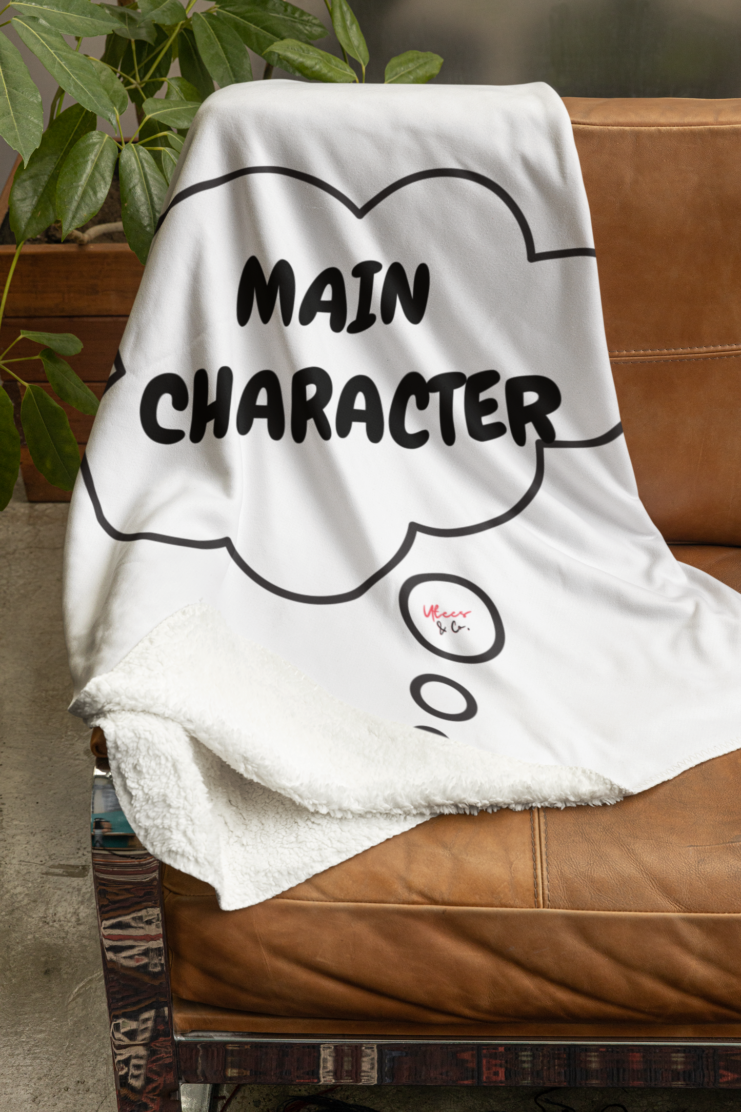 MAIN CHARACTER BLANKET IN THOUGHT BUBBLE BLANKET VELVETEEN PLUSH BLANKET GIFT FUNNY SAYINGS SARCASTIC SAYINGS BLANKET