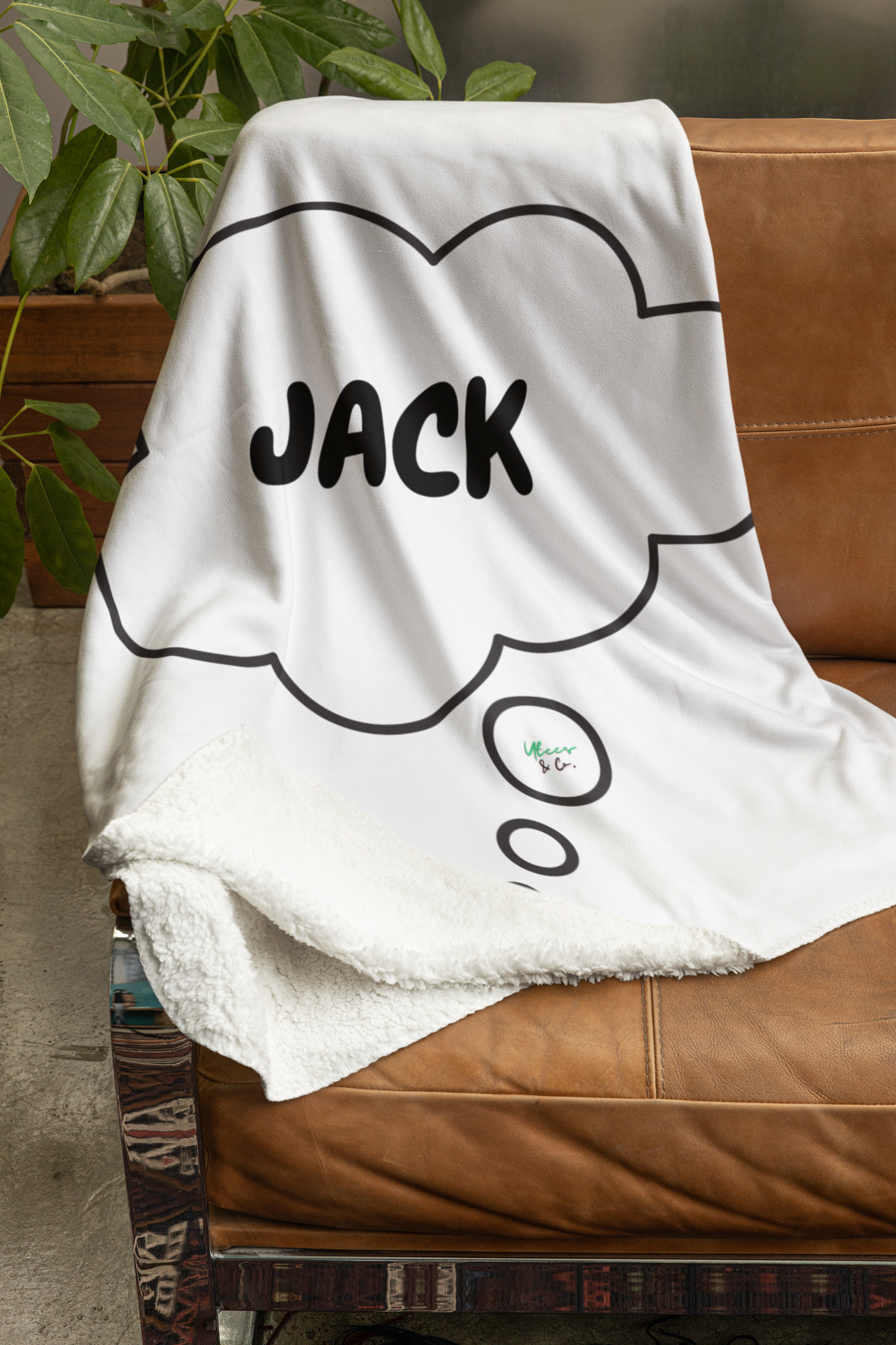 PERSONALIZE BLANKET IN THOUGHT BUBBLE CUSTOM VELVETEEN PLUSH BLANKET CUSTOMIZE BLANKET FOR GIFT