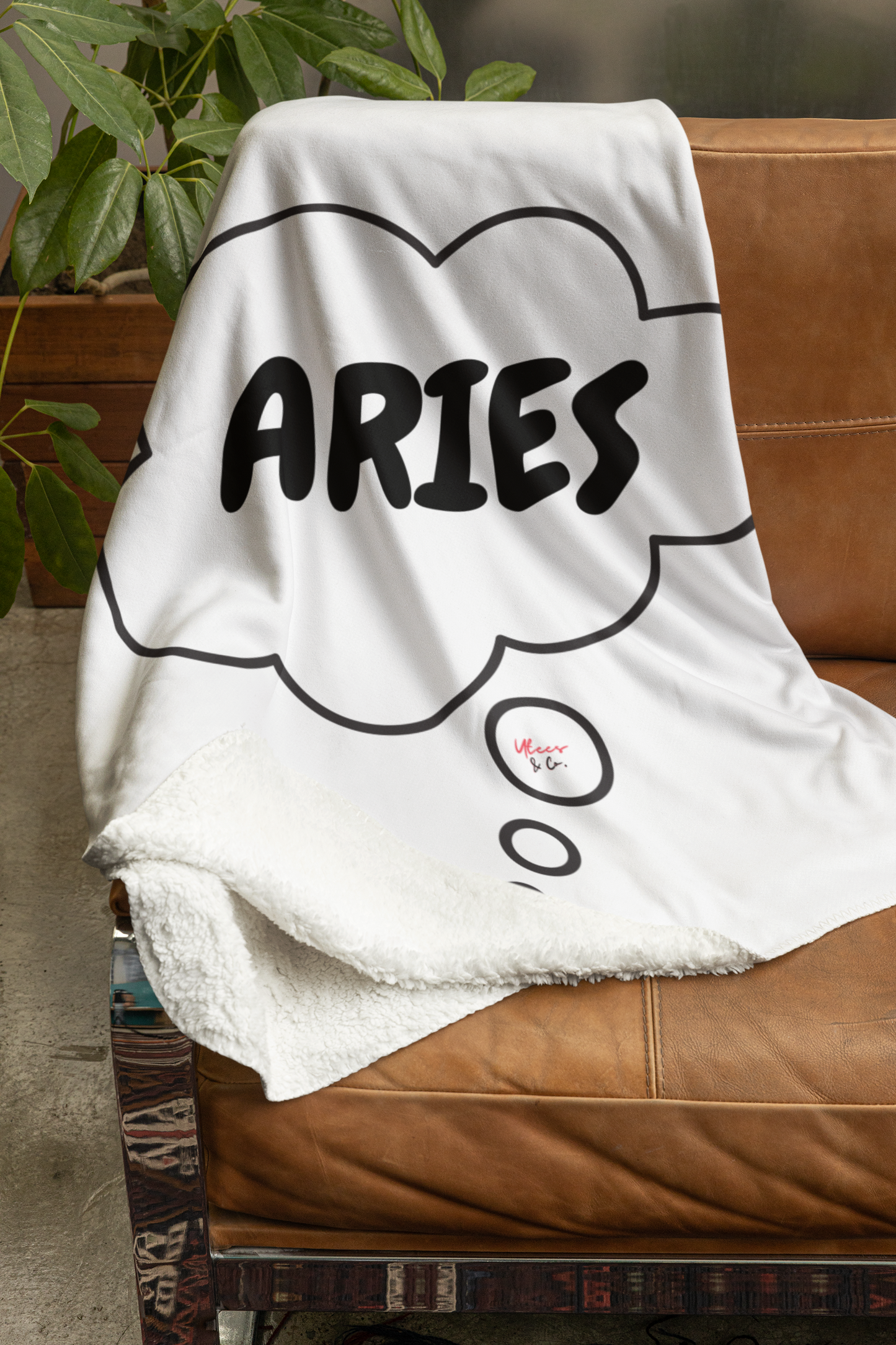 ARIES ZODIAC SIGN HOROSCOPE IN THOUGHT BUBBLE VELVETEEN PLUSH BLANKET ARIES BIRTHDAY ZODIAC SIGN GIFT BLANKET GIFT ASTRONOMY ARIES SIGN