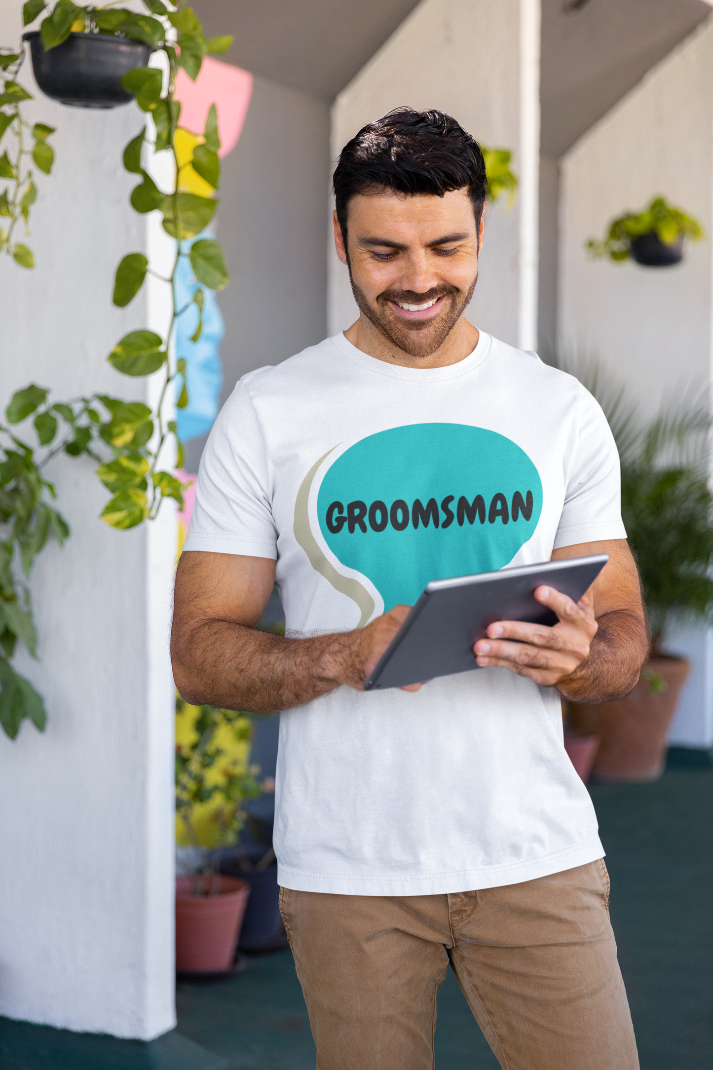 GROOMSMAN T-SHIRT IN SPEECH BUBBLE UNISEX TSHIRT WEDDING GIFT GROOMSMAN GIFT GROOMSMAN T SHIRT FOR BACHELOR PARTY