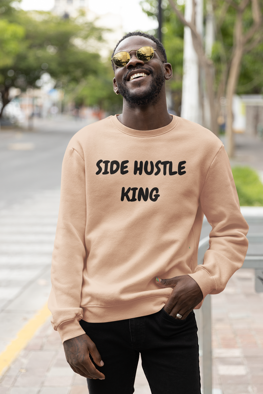 SIDE HUSTLE KING SWEATSHIRT IN TEXT ONLY GRAPHIC UNISEX CREWNECK PULLOVER SWEATSHIRT ENTREPRENEUR SWEATSHIRTS SWEATER  SIDE HUSTLE JOBS SWEATSHIRTS FOR WOMEN SWEATSHIRTS FOR MEN GIFT IDEAS