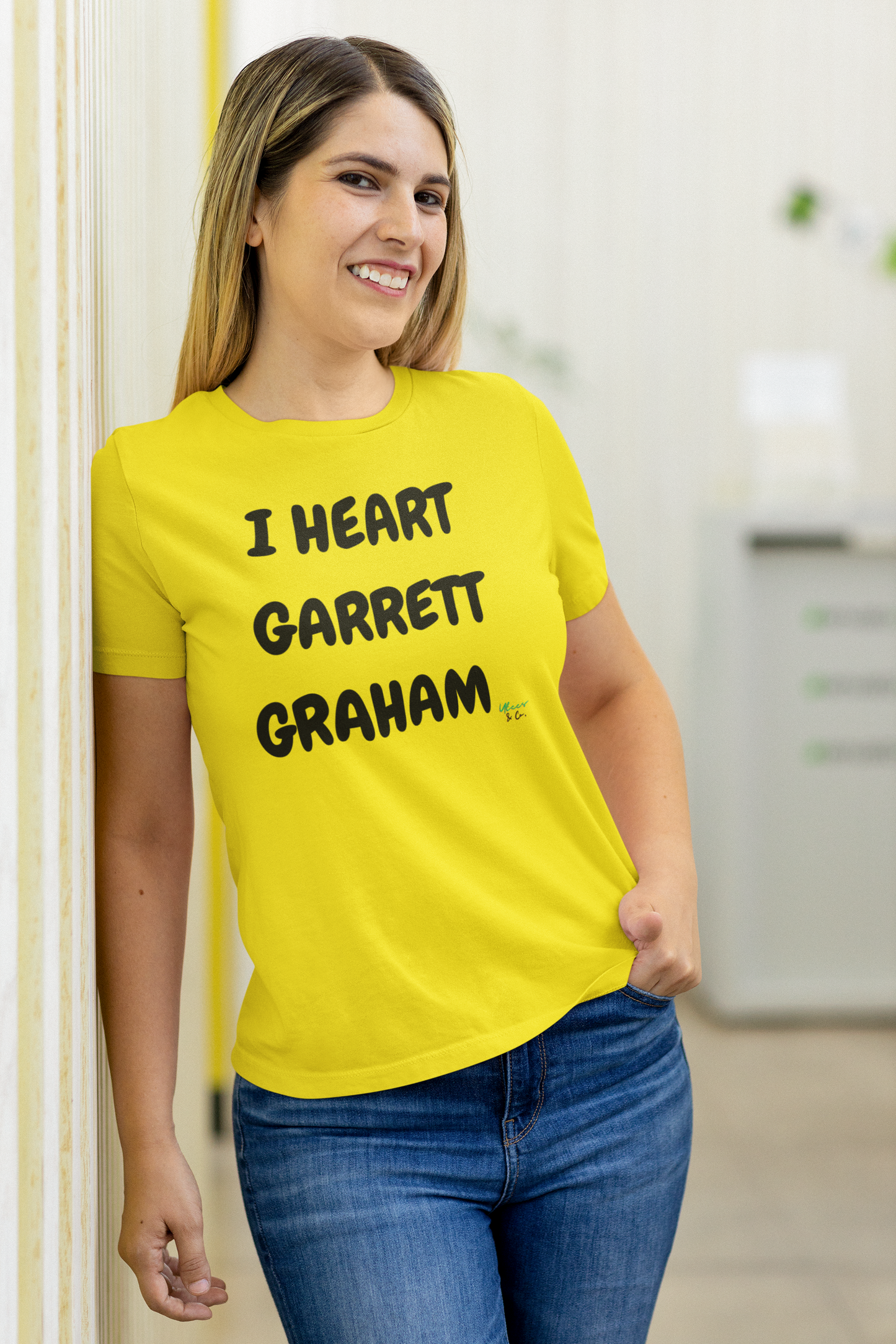 I HEART GARRETT GRAHAM T-SHIRT HOCKEY PLAYER CASUAL UNIQUE GRAPHIC UNISEX TEXT ONLY DESIGN SHIRT STREETWEAR FASHION OFF CAMPUS TEES OFF CAMPUS SERIES FOR HOCKEY TEAM FANS T-SHIRT GARRETT GRAHAM CHARACTER TEES GIFTS FOR WOMEN