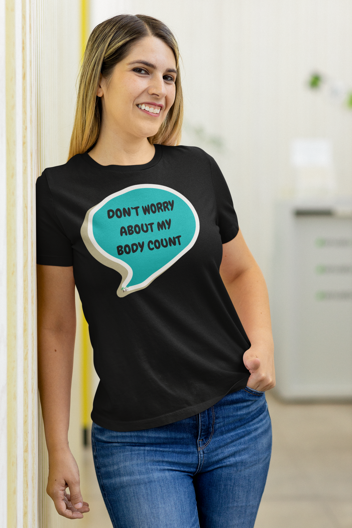 DON'T WORRY ABOUT MY BODY COUNT T-SHIRT UNIQUE GRAPHIC UNISEX IN SPEECH BUBBLE DESIGN SHIRT CASUAL STREETWEAR FASHION FUNNY SAYINGS TEES SARCASTIC TEES BIRTHDAY GIFTS WOMEN SHIRTS FOR MEN