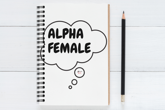 ALPHA FEMALE NOTEBOOK MENTAL AWARENESS PHRASE ON SPIRAL NOTEBOOK ALPHA FEMALE IN THOUGHT BUBBLE GIFT FOR JOURNAL WRITING RULED LINE NOTEBOOK WITH INSPIRATIONAL SAYING