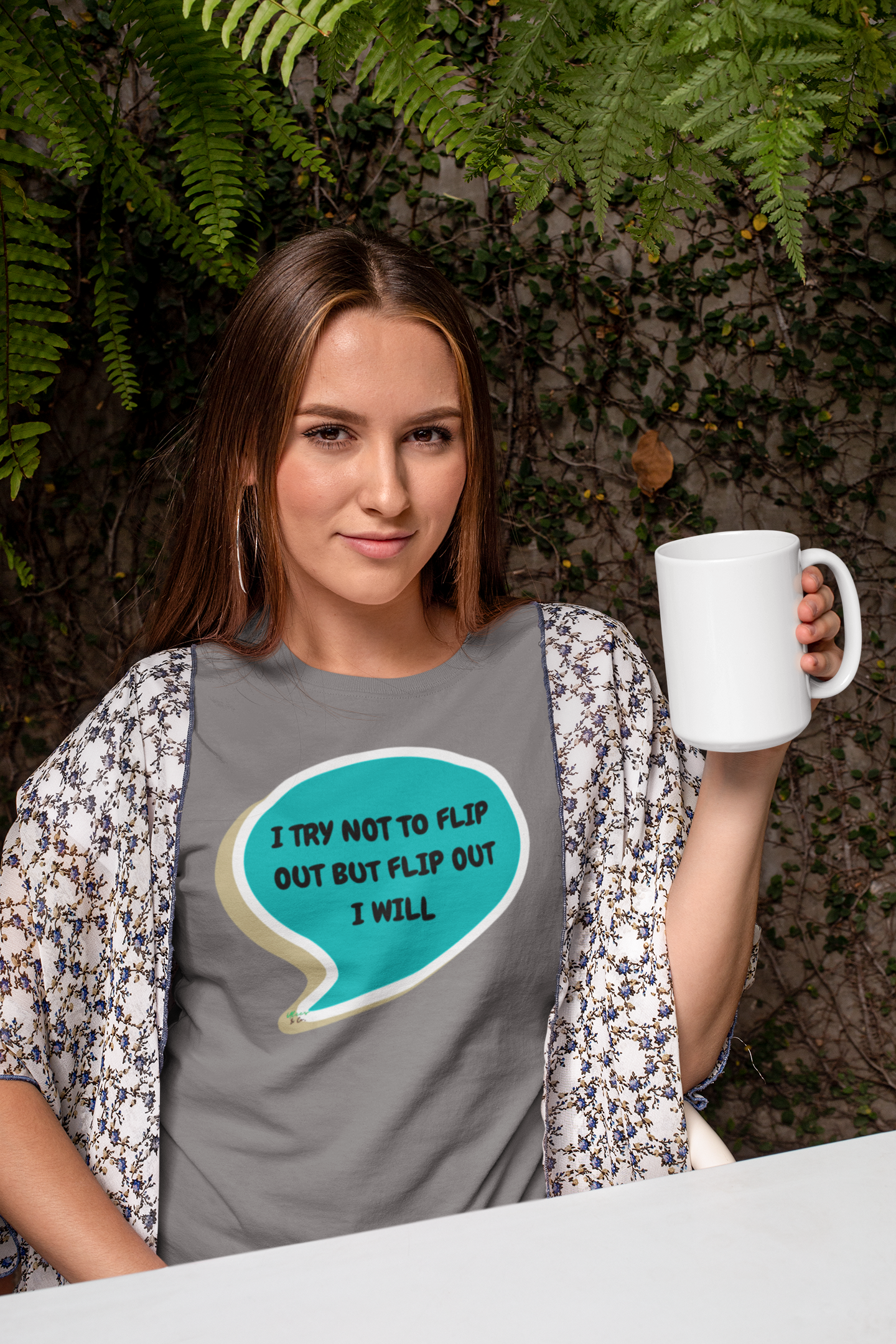 I TRY NOT TO FLIP OUT BUT FLIP OUT I WILL T-SHIRT IN SPEECH BUBBLE UNISEX TSHIRT GRAPHIC TEES FUNNY SAYINGS T SHIRT SARCASTIC SAYINGS T-SHIRT SARCASM TEES GIFTS FOR WOMEN GIFT FOR MEN