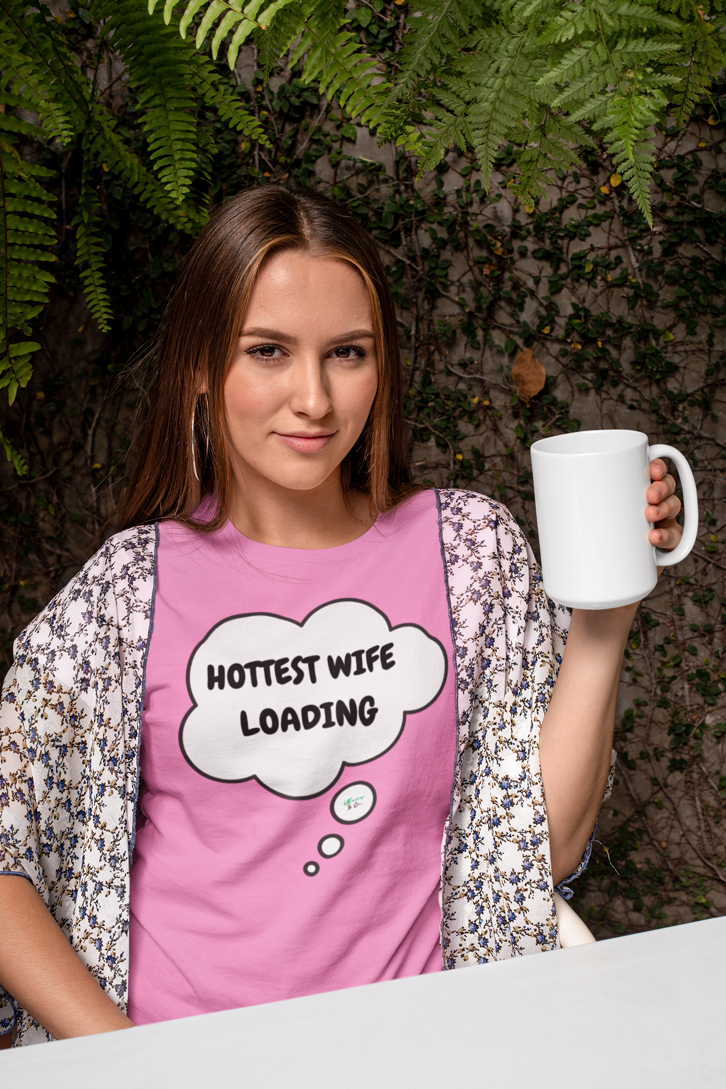 HOTTEST WIFE LOADING T-SHIRT IN THOUGHT BUBBLE GRAPHIC UNISEX T-SHIRT BRIDAL GIFT FOR BRIDE TO BE SHIRTS FOR BRIDAL SHOWER TEES FOR WEDDING GIFTS FOR WOMEN CELEBRATE WIFE SHIRTS FOR WOMEN