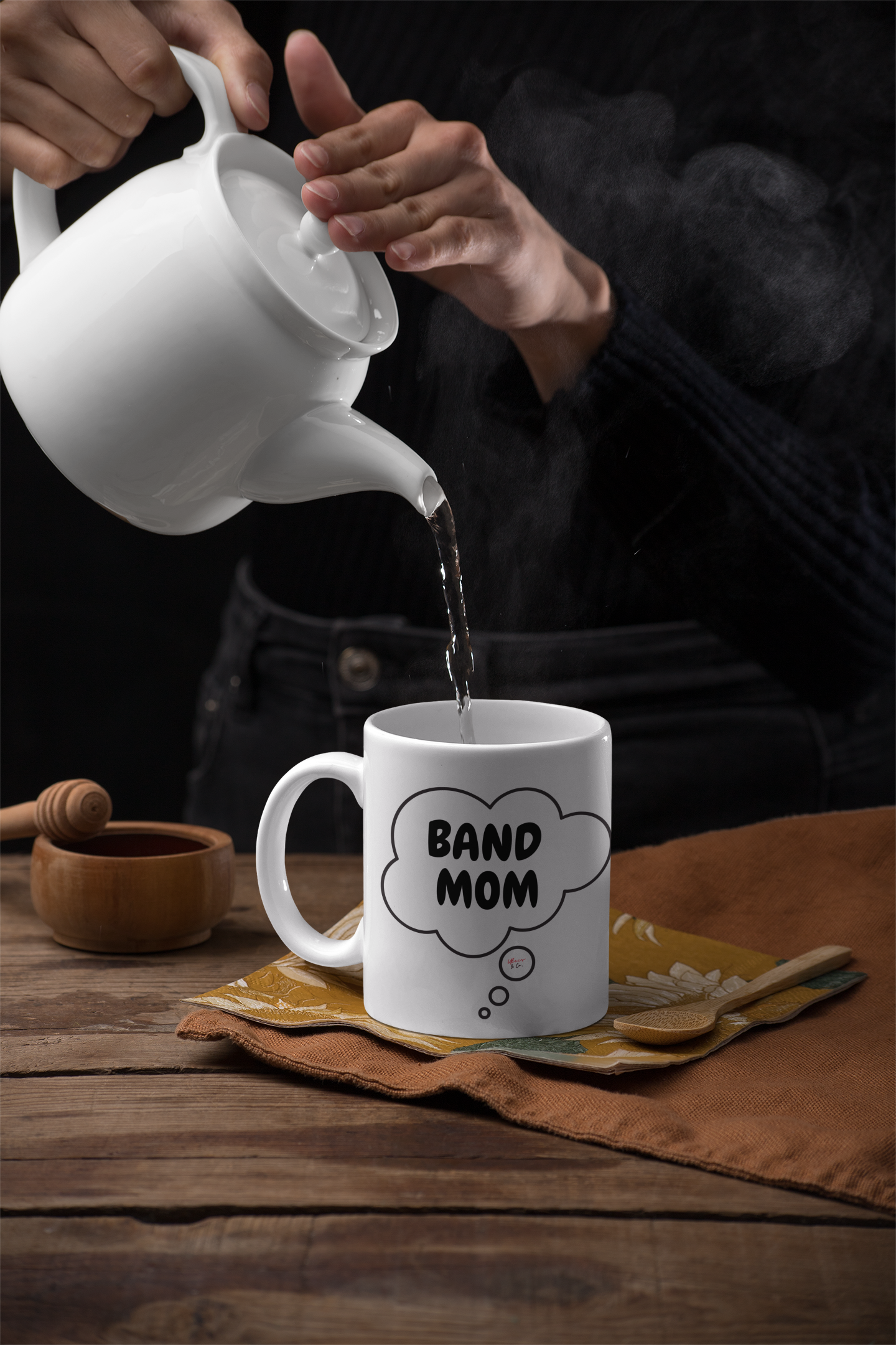 BAND MOM COFFEE MUG FOR MOM OF BAND KIDS IN THOUGHT BUBBLE CERAMIC MUG 11oz MOTHER'S DAY GIFT FOR COFFEE DRINKER FOR MOM COFFEE MUG GIFT FOR COFFEE LOVER