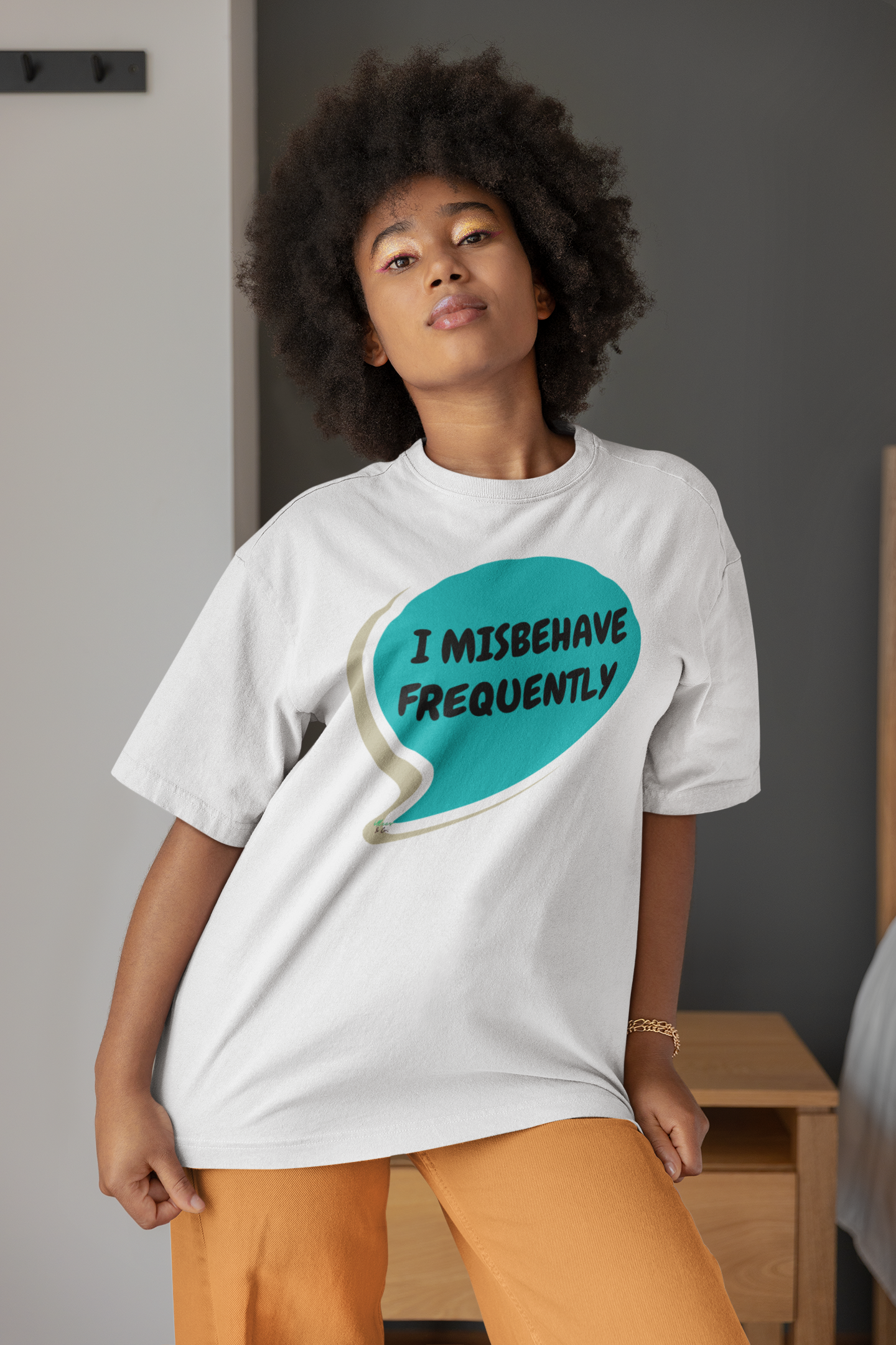 I MISBEHAVE FREQUENTLY T-SHIRT IN SPEECH BUBBLE UNISEX TSHIRT FUNNY SAYINGS T SHIRT SARCASTIC SAYINGS T-SHIRT SARCASM TEES